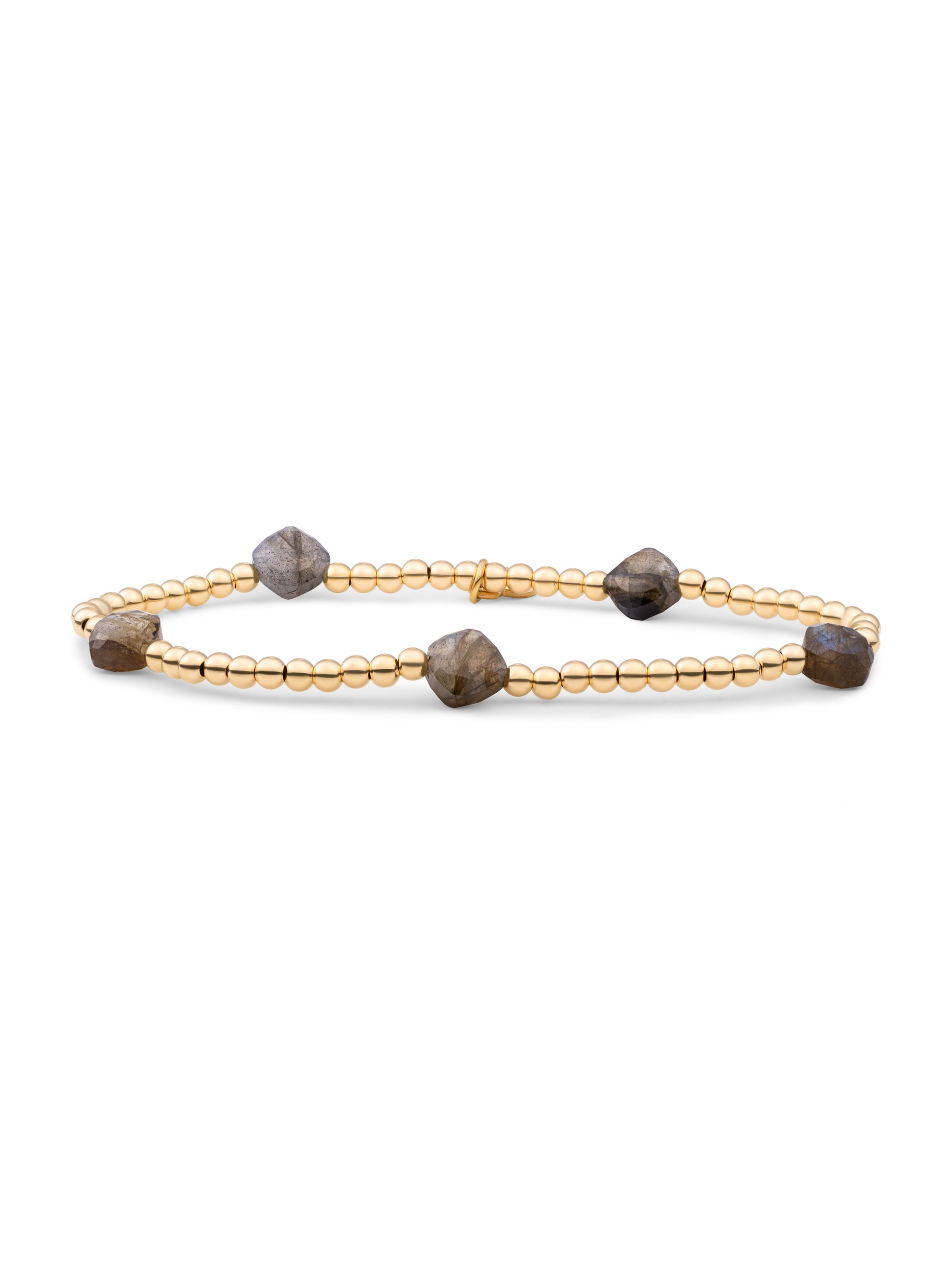 Cushion Cut Armband Labradorite - Gold Plated