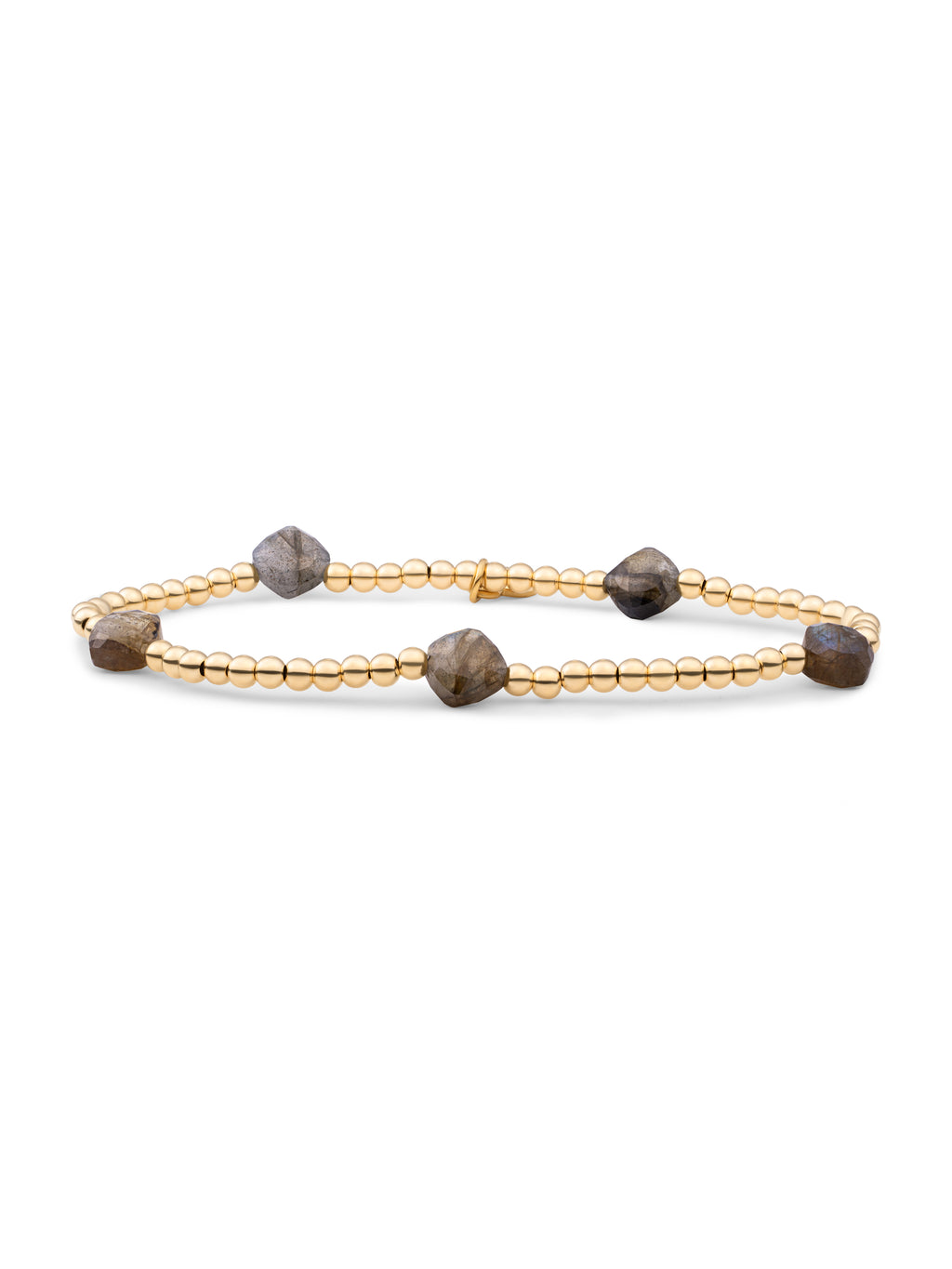 Cushion Cut Armband Labradorite - Gold Plated