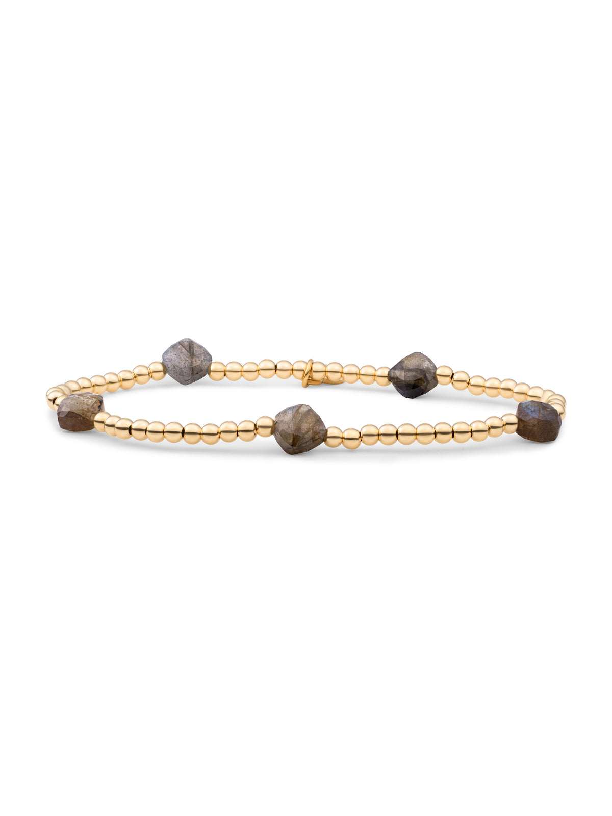 Cushion Cut Armband Labradorite - Gold Plated