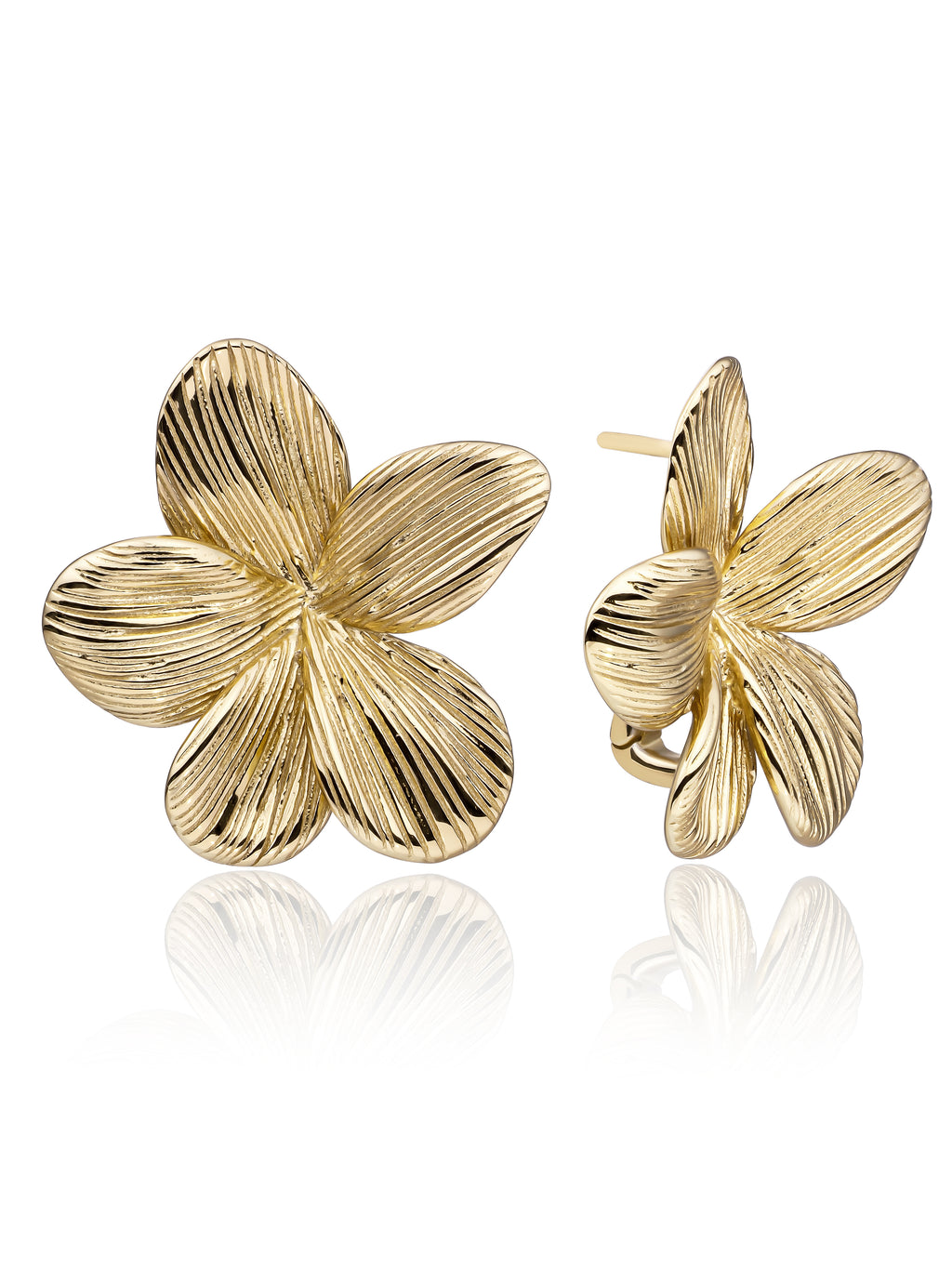 Flora Push Back Oorbellen - Gold Plated