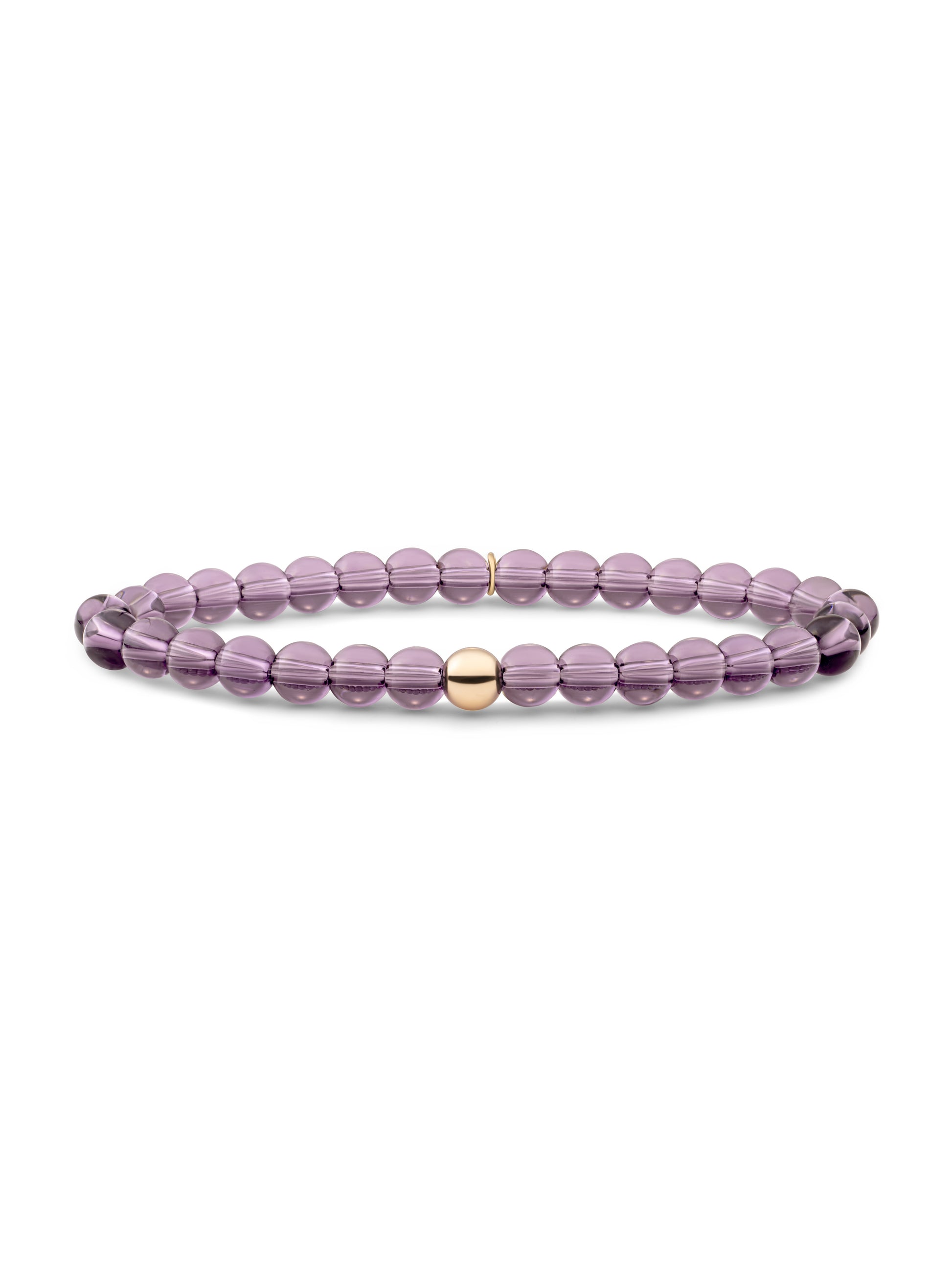 Saturn Armband Large Aubergine Quartz - Gold Plated
