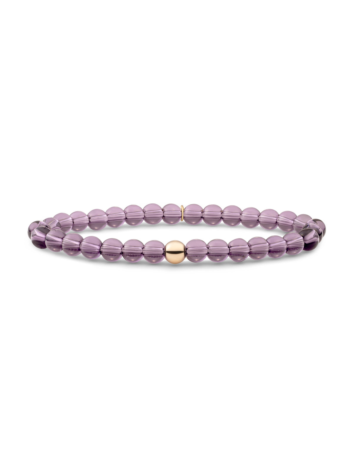 Saturn Armband Large Aubergine Quartz - Gold Plated