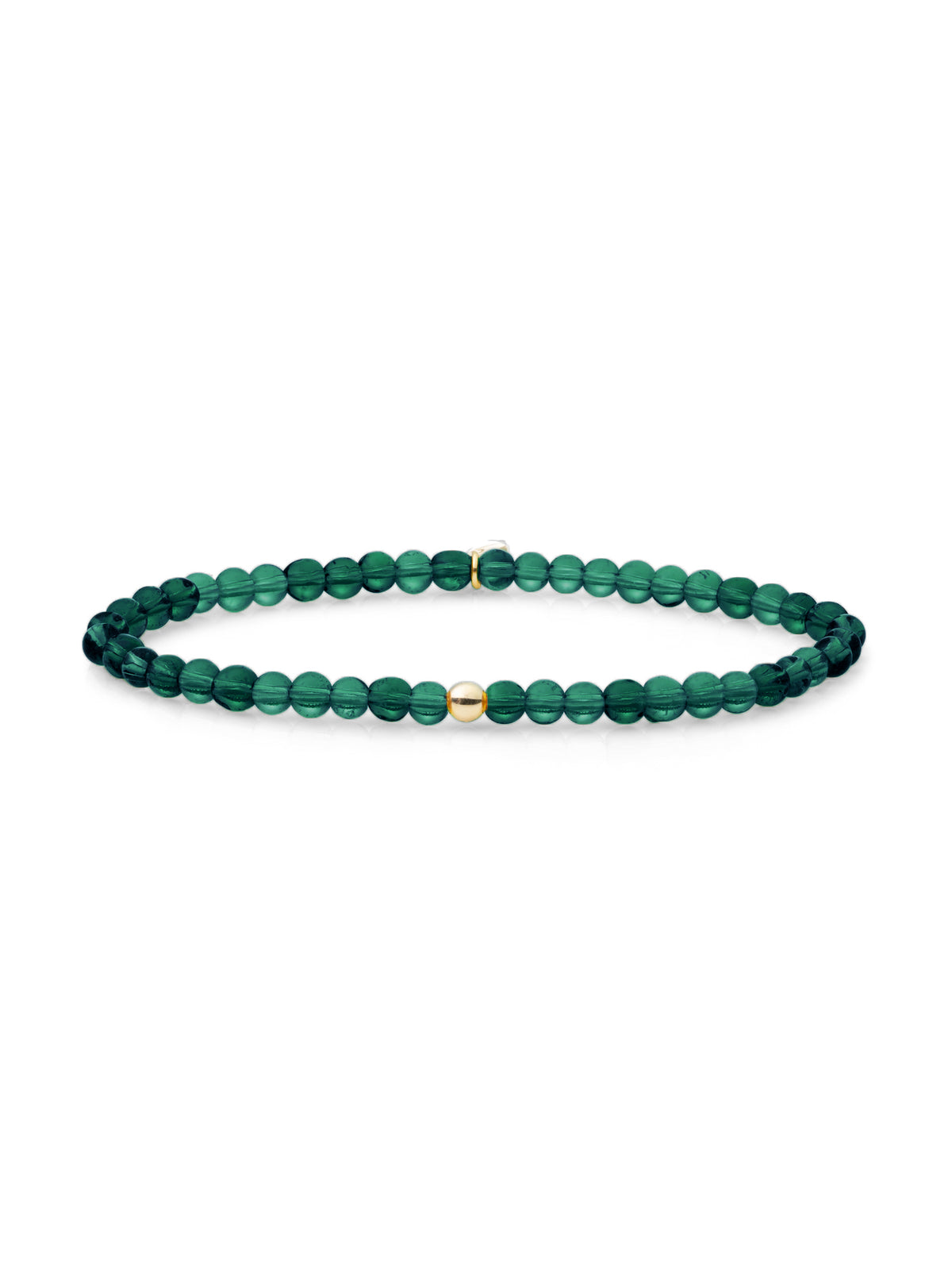 Saturn Armband Small Petrol Green Quartz - Gold Plated