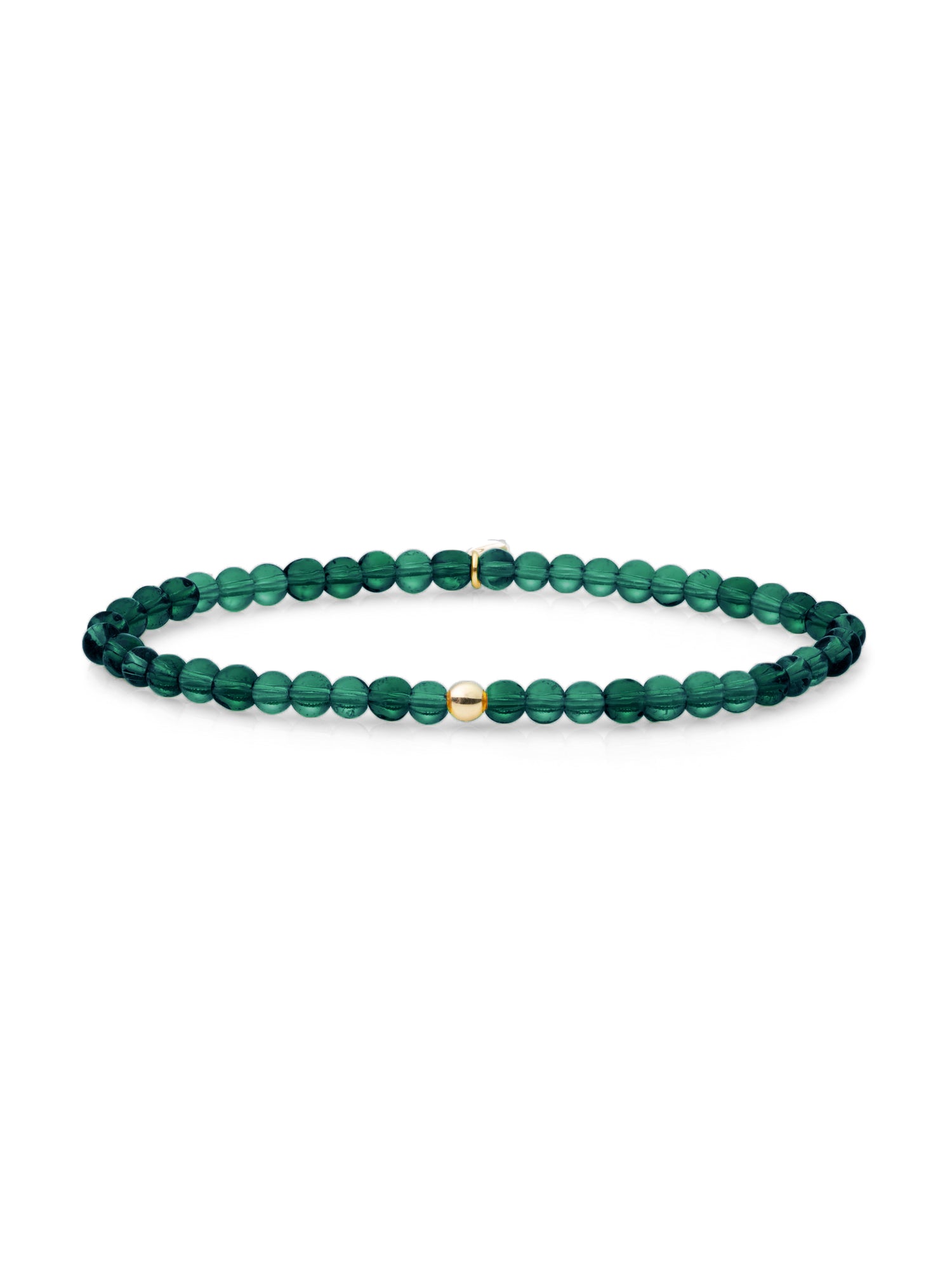 Saturn Armband Small Petrol Green Quartz - Gold Plated