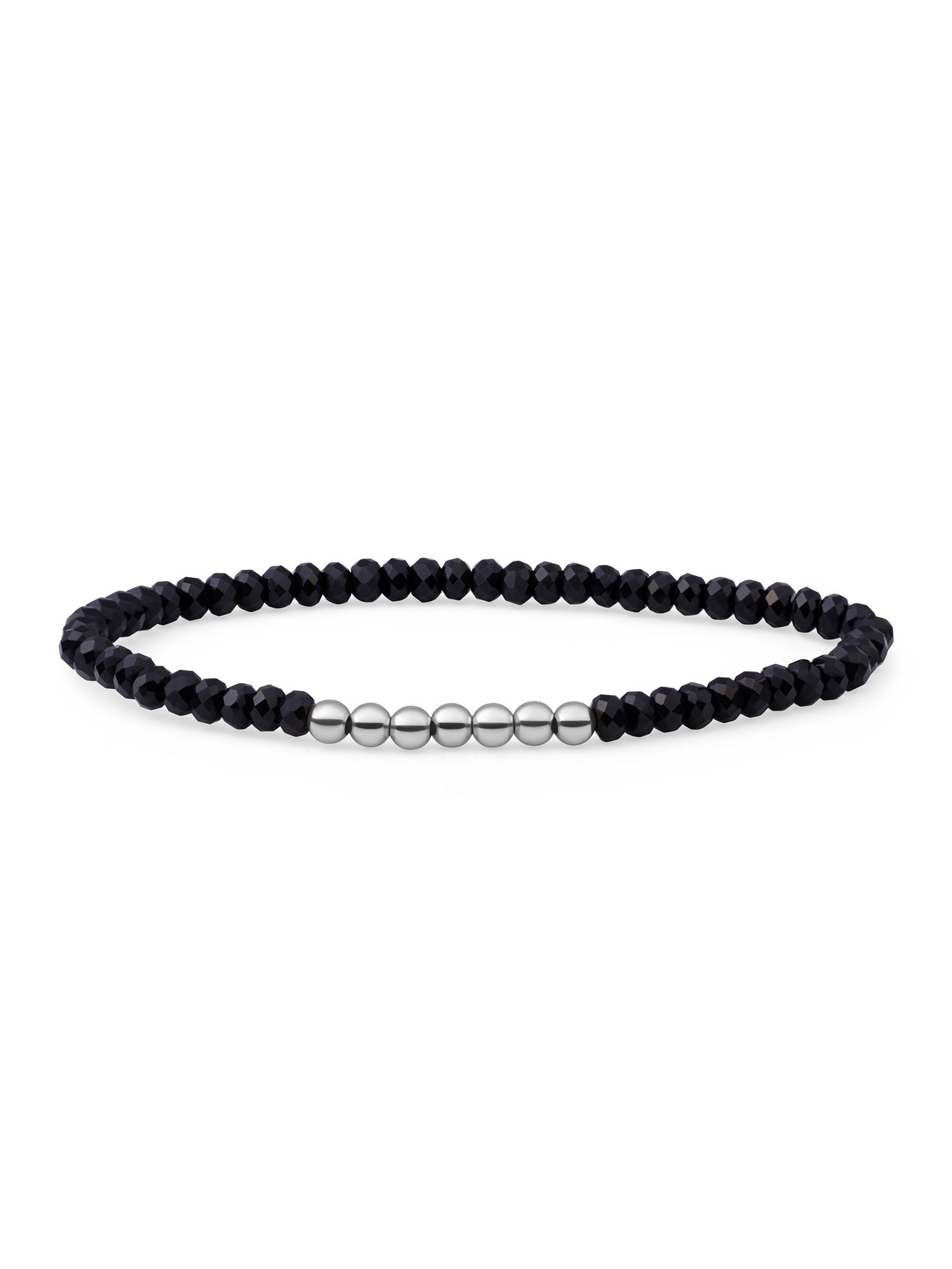 Reverse Universe Armband Onyx - Rhodium Plated