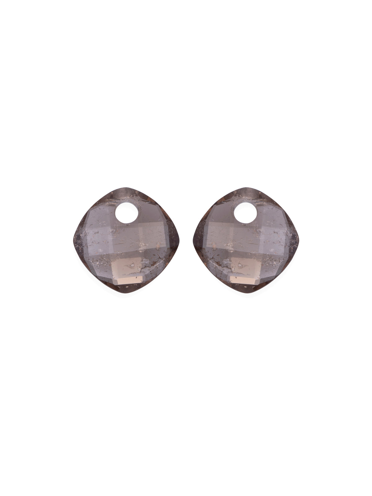 Oorbel Edelstenen Cushion Cut Smoky Quartz - Oorbel Edelstenen Cushion Cut Smoky Quartz