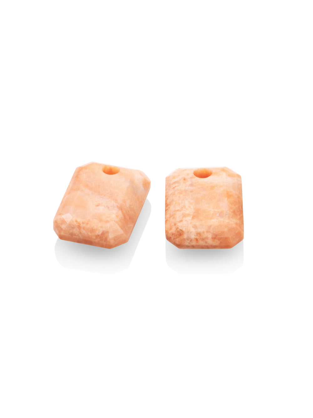 Oorbel Edelstenen Baguette Peach Rhodonite - Oorbel Edelstenen Baguette Peach Rhodonite
