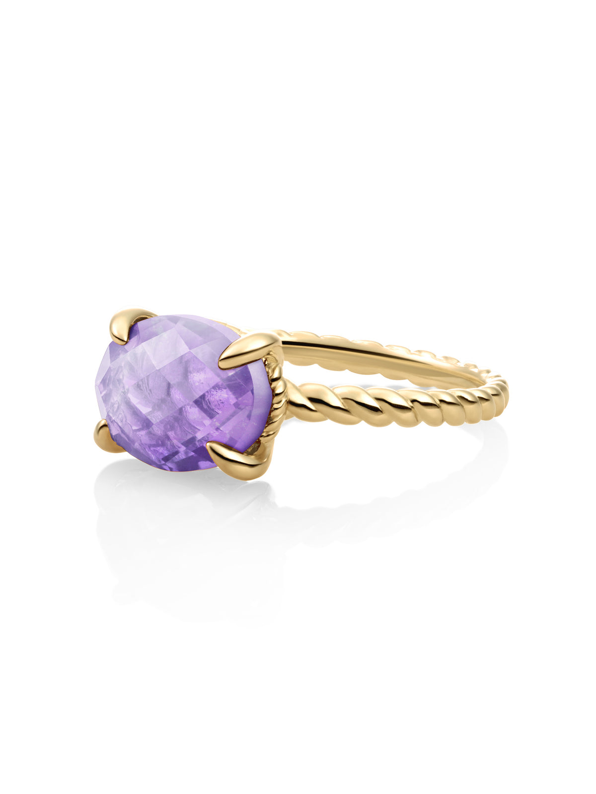 Twist Ring Amethyst 9K Goud - 58