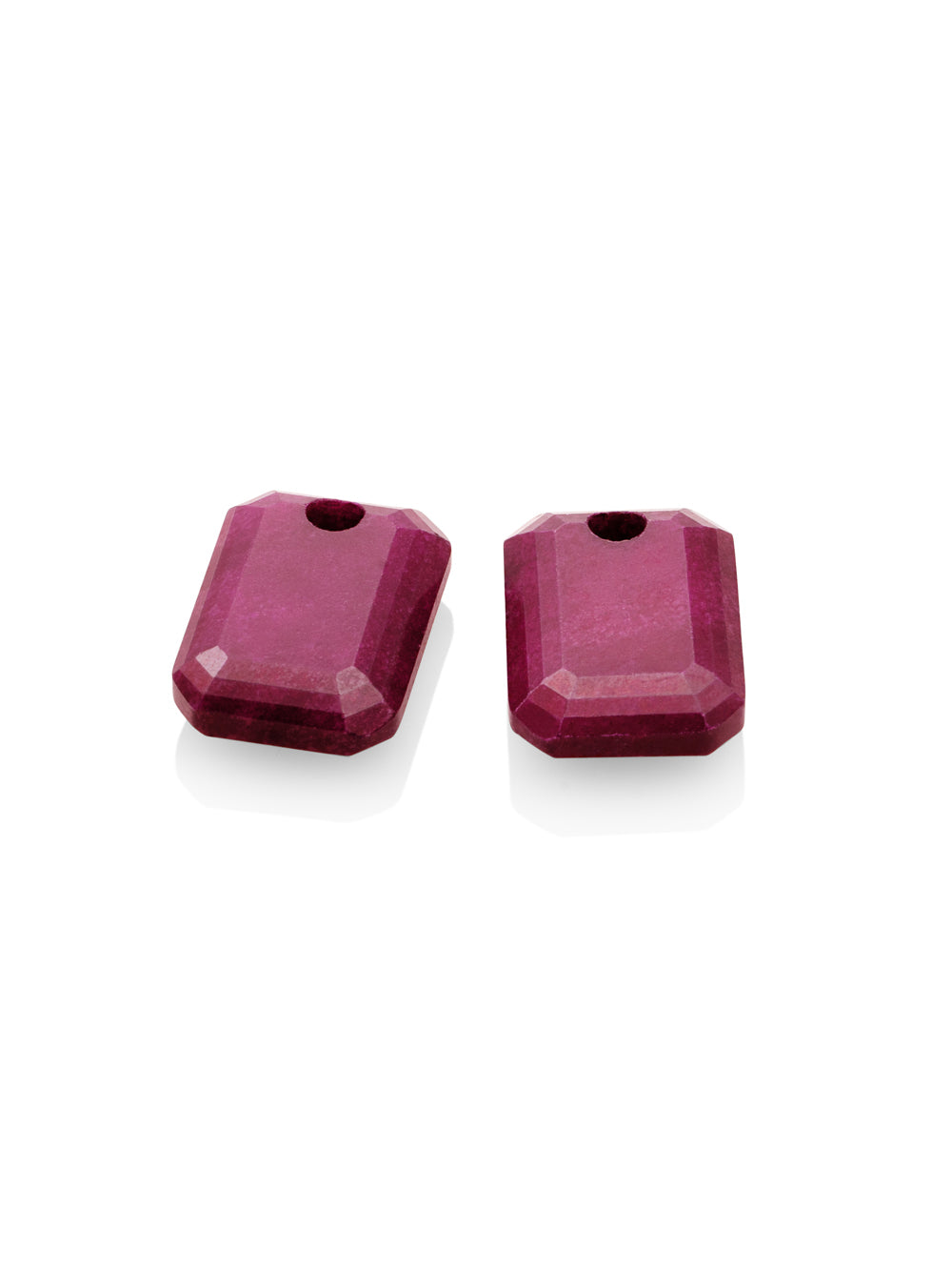 Oorbel Edelstenen Baguette Fuchsia Jade - Oorbel Edelstenen Baguette Fuchsia Jade