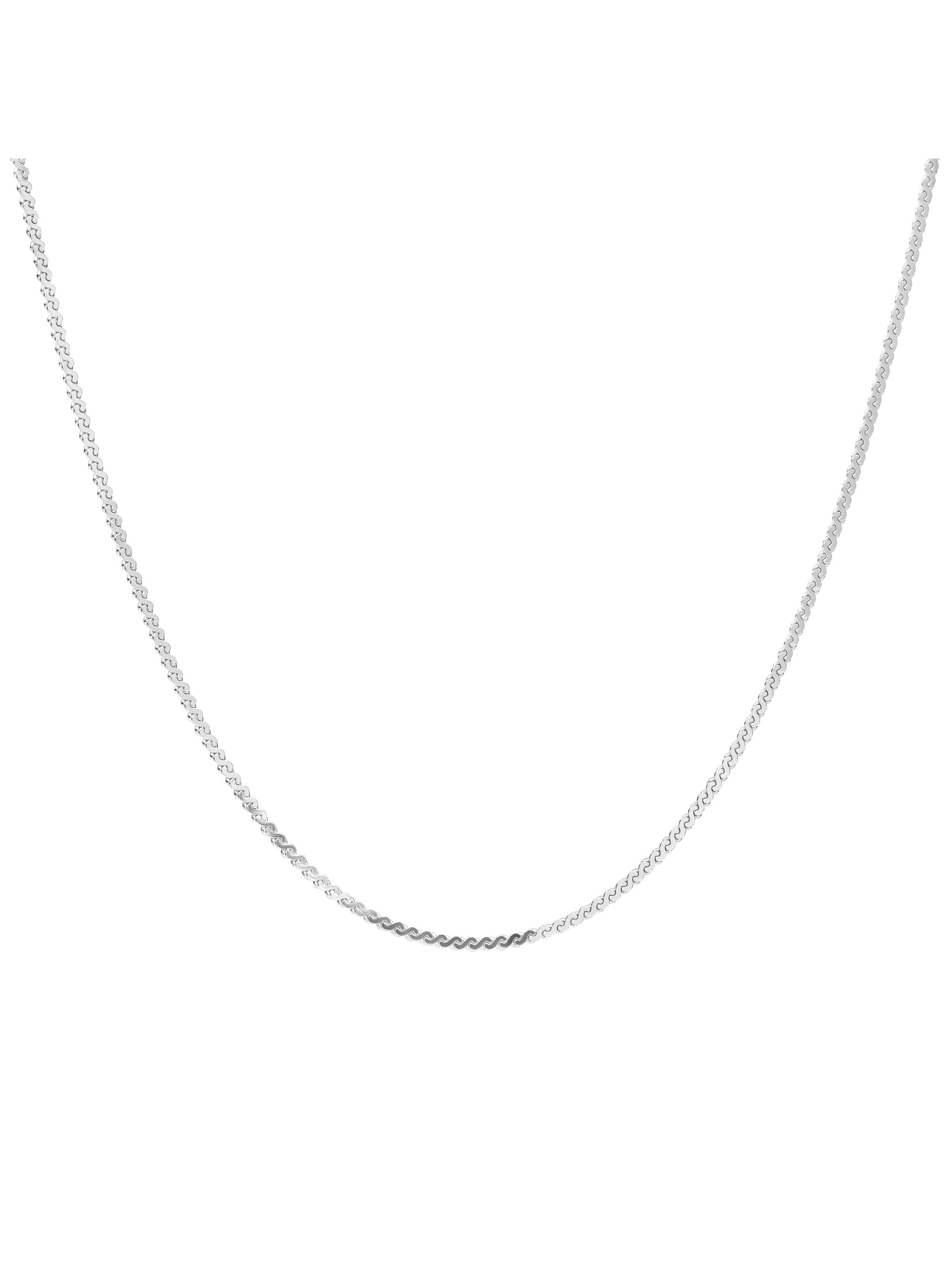 Serpentine Chain Ketting - Rhodium Plated / 70cm