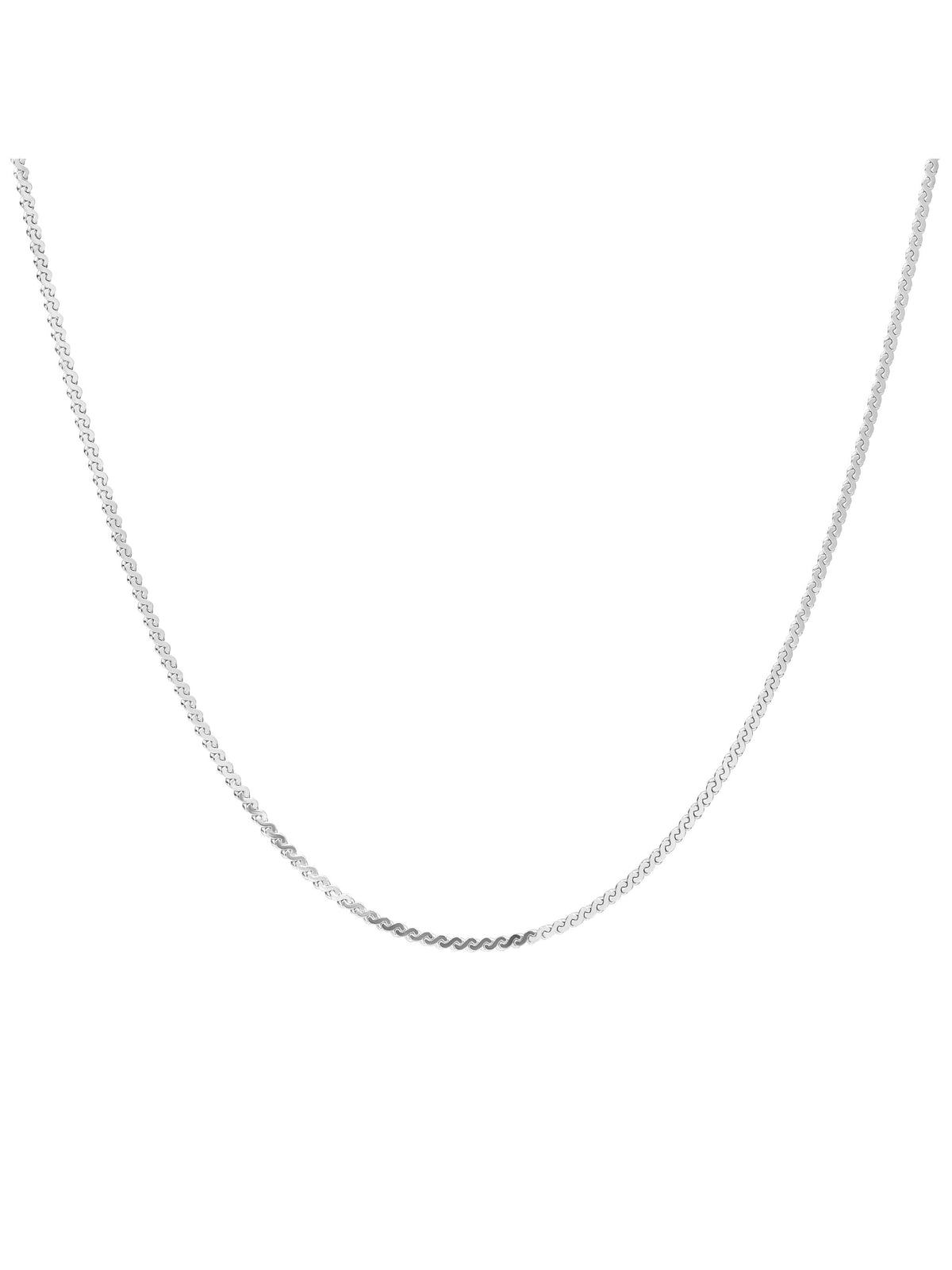 Serpentine Chain Ketting - Rhodium Plated / 70cm
