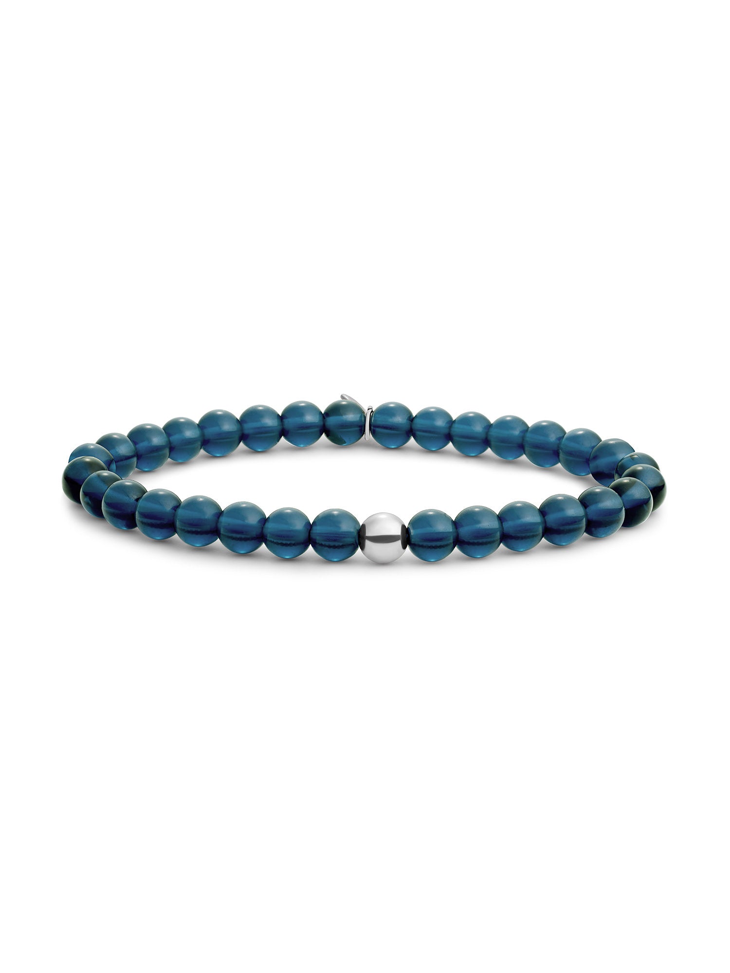 Saturn Armband Large Ocean Topaz Quartz - Rhodium Plated