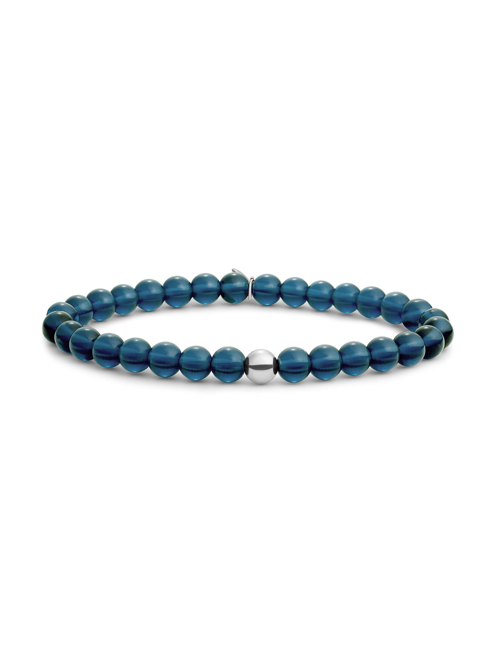 Saturn Armband Large Ocean Topaz Quartz - Rhodium Plated