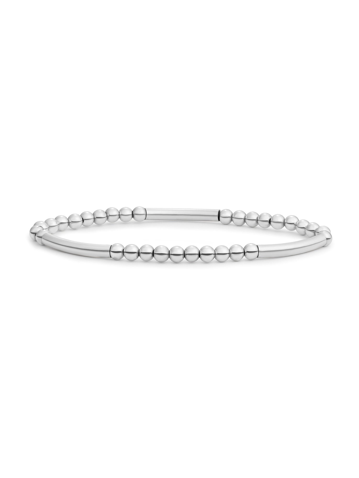 Tube Mix Armband - Rhodium Plated