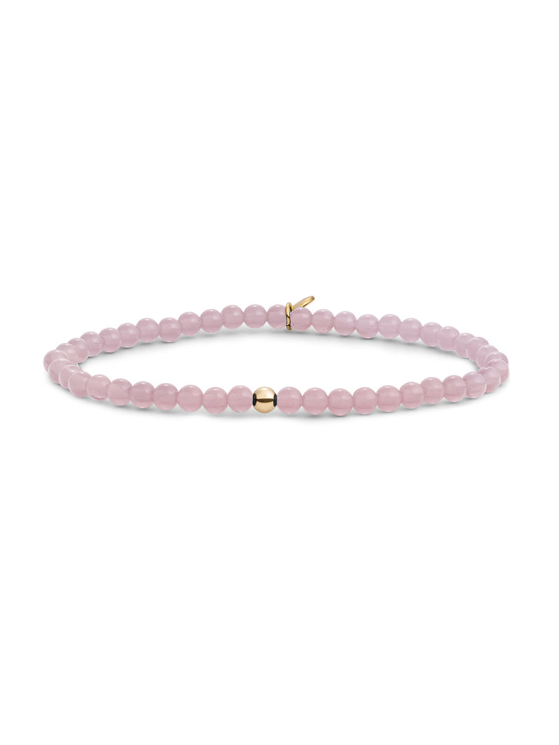 Saturn Armband Small Pink Opalite - Gold Plated