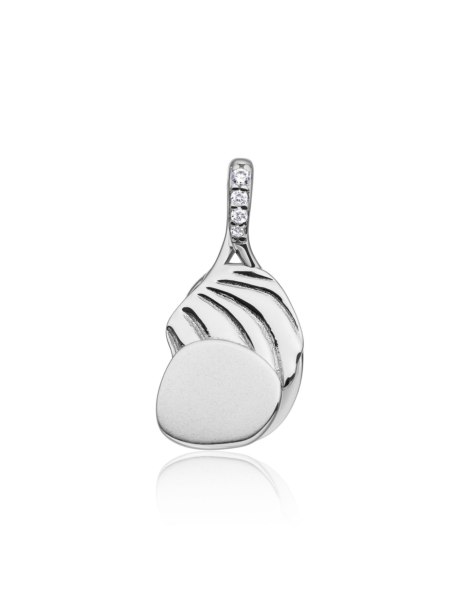 Uneven Pendant Zirconia - Rhodium Plated