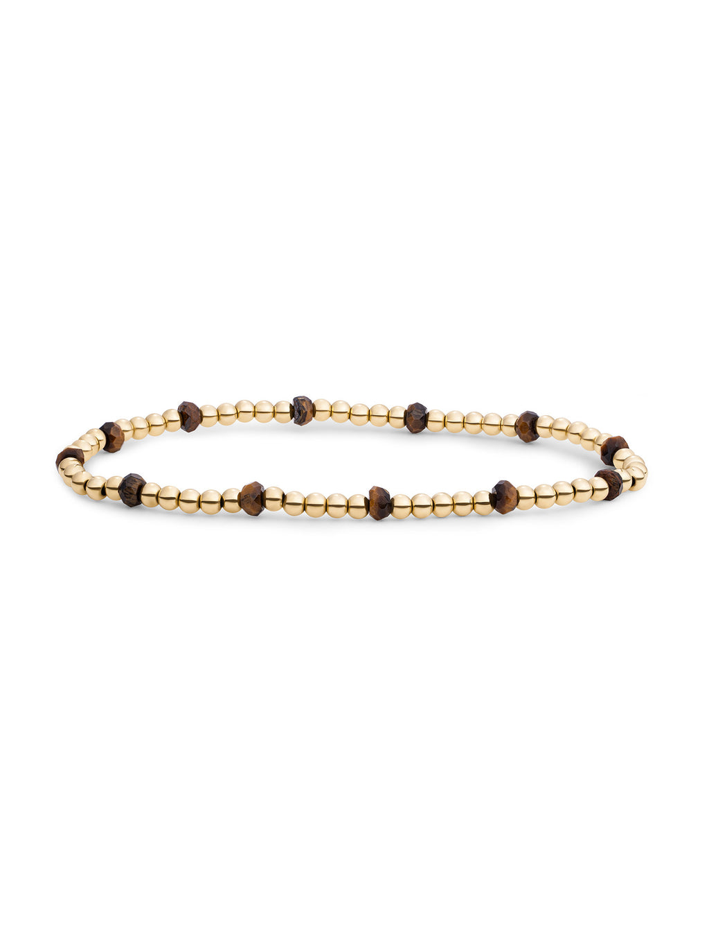 Reverse Roundel Armband Tiger Eye - Gold Plated
