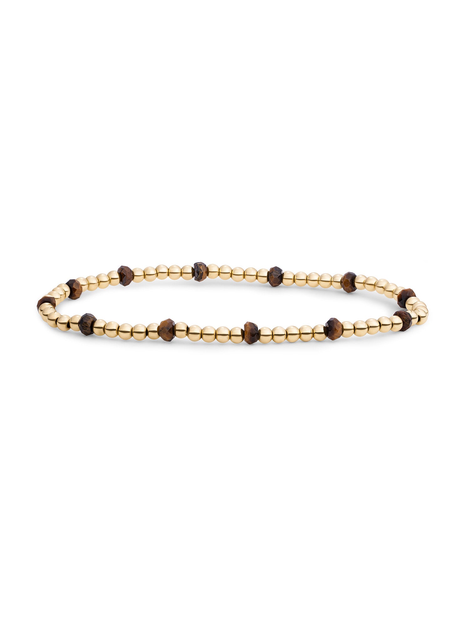 Reverse Roundel Armband Tiger Eye - Gold Plated
