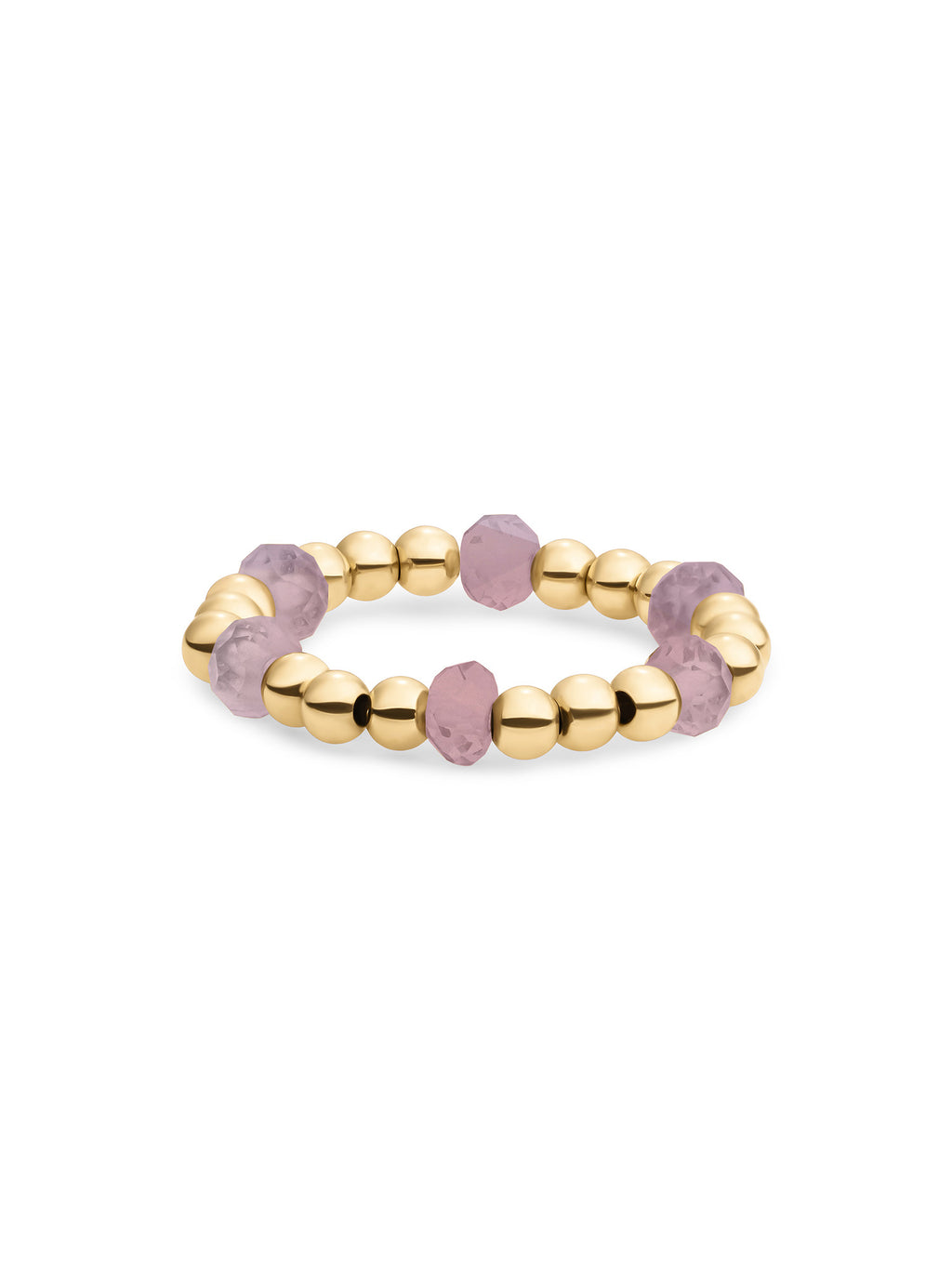 Kralen Ring Facet Roundel Pink Opalite - Kralen Ring Facet Roundel Pink Opalite