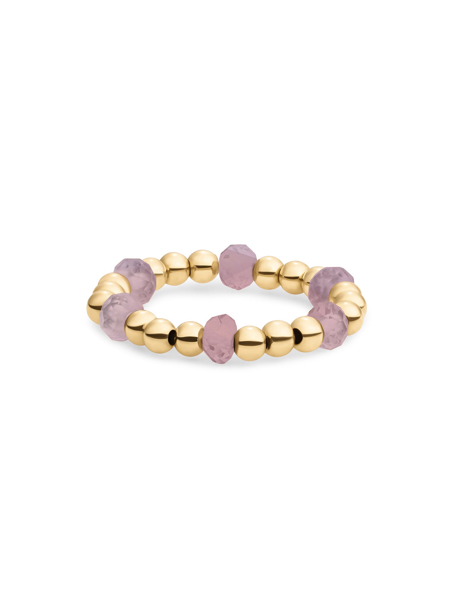 Kralen Ring Facet Roundel Pink Opalite - Kralen Ring Facet Roundel Pink Opalite