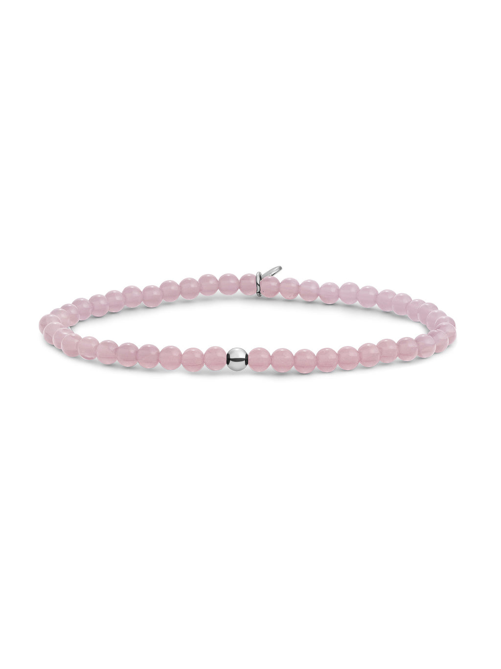 Saturn Armband Small Pink Opalite - Rhodium Plated