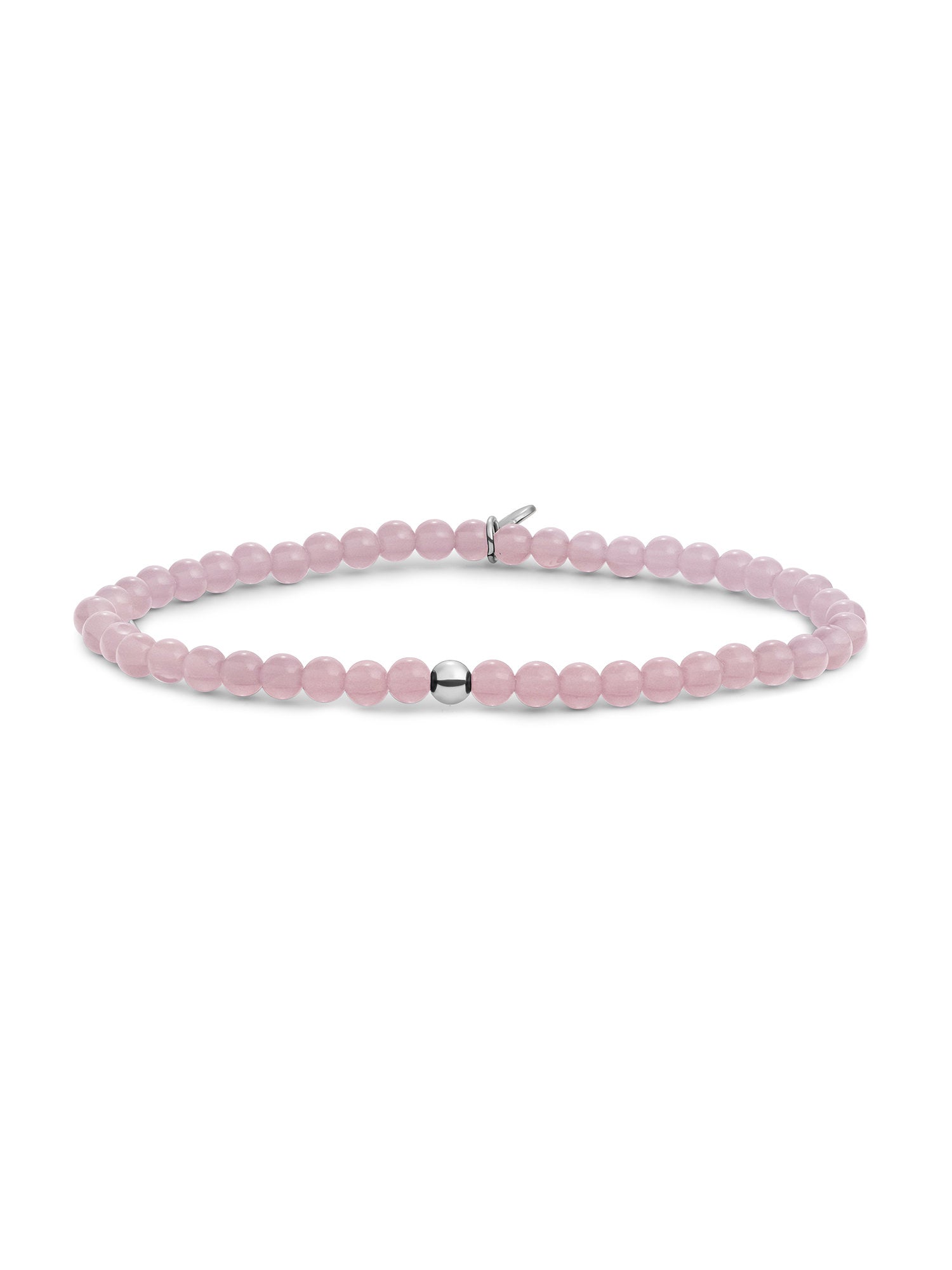 Saturn Armband Small Pink Opalite - Rhodium Plated