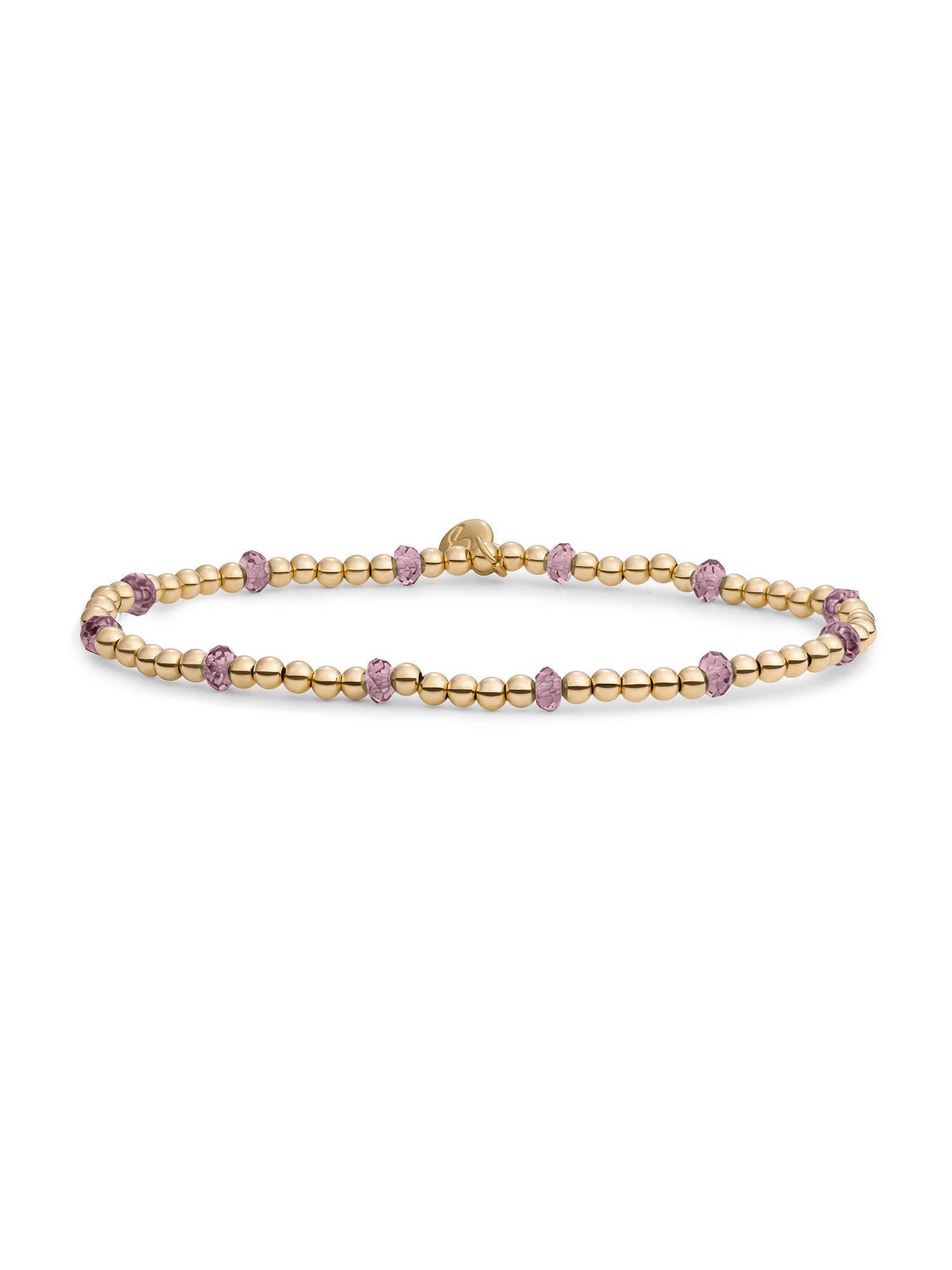 Reverse Roundel Armband Aubergine Quartz - Gold Plated