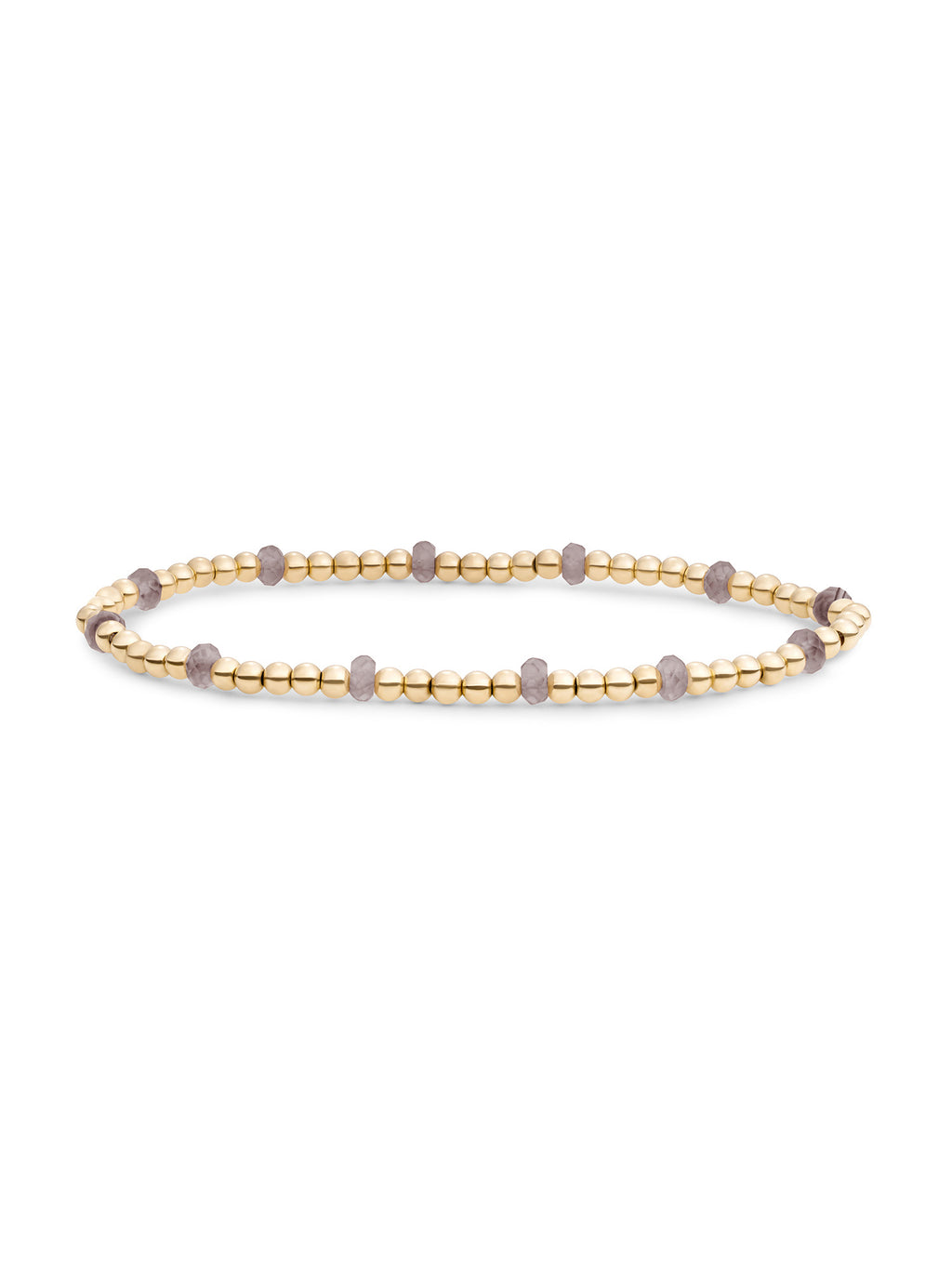 Reverse Roundel Armband Smoky Quartz - Gold Plated