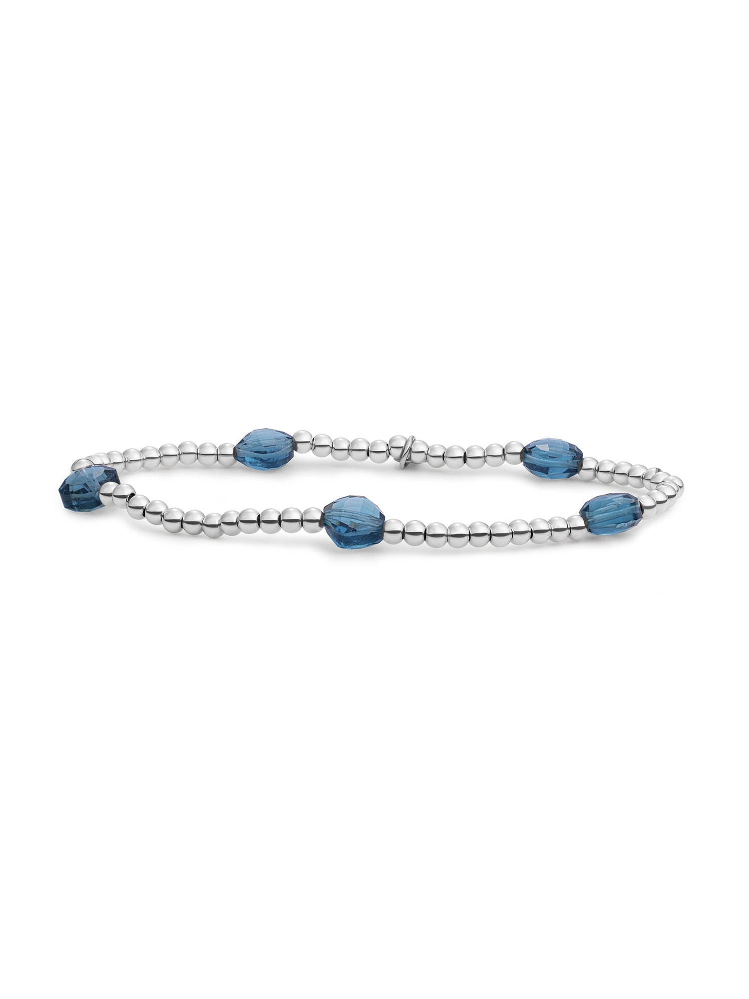 Cushion Cut Armband Ocean Topaz Quartz - Rhodium Plated