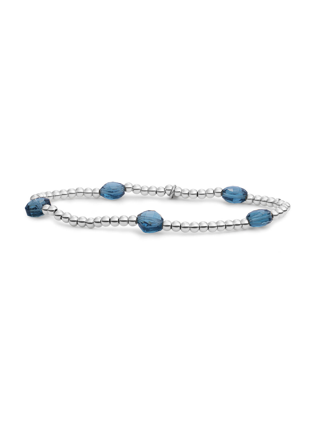 Cushion Cut Armband Ocean Topaz Quartz - Rhodium Plated