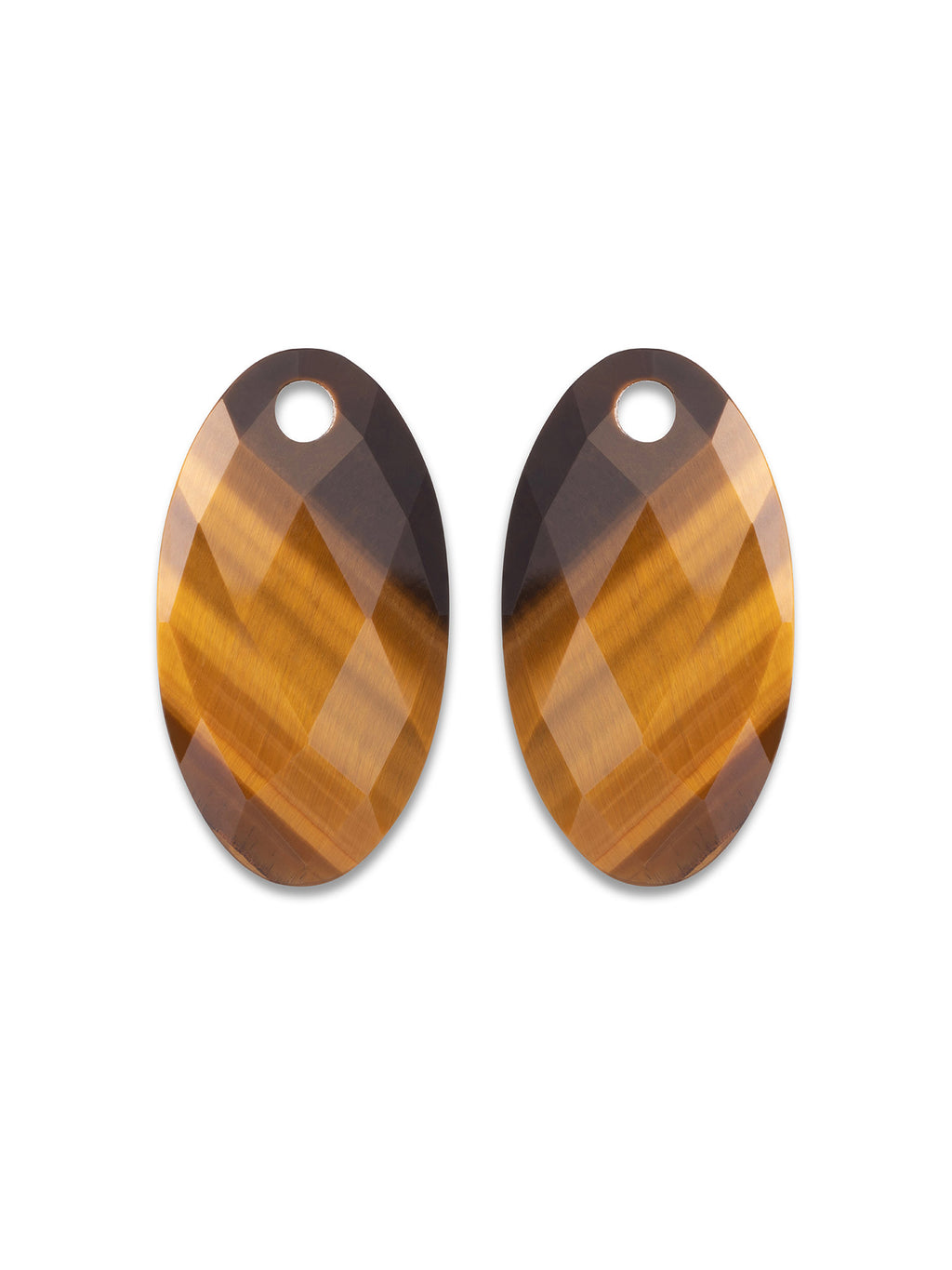 Oorbel Edelstenen Large Leaf Tiger Eye - Oorbel Edelstenen Large Leaf Tiger Eye