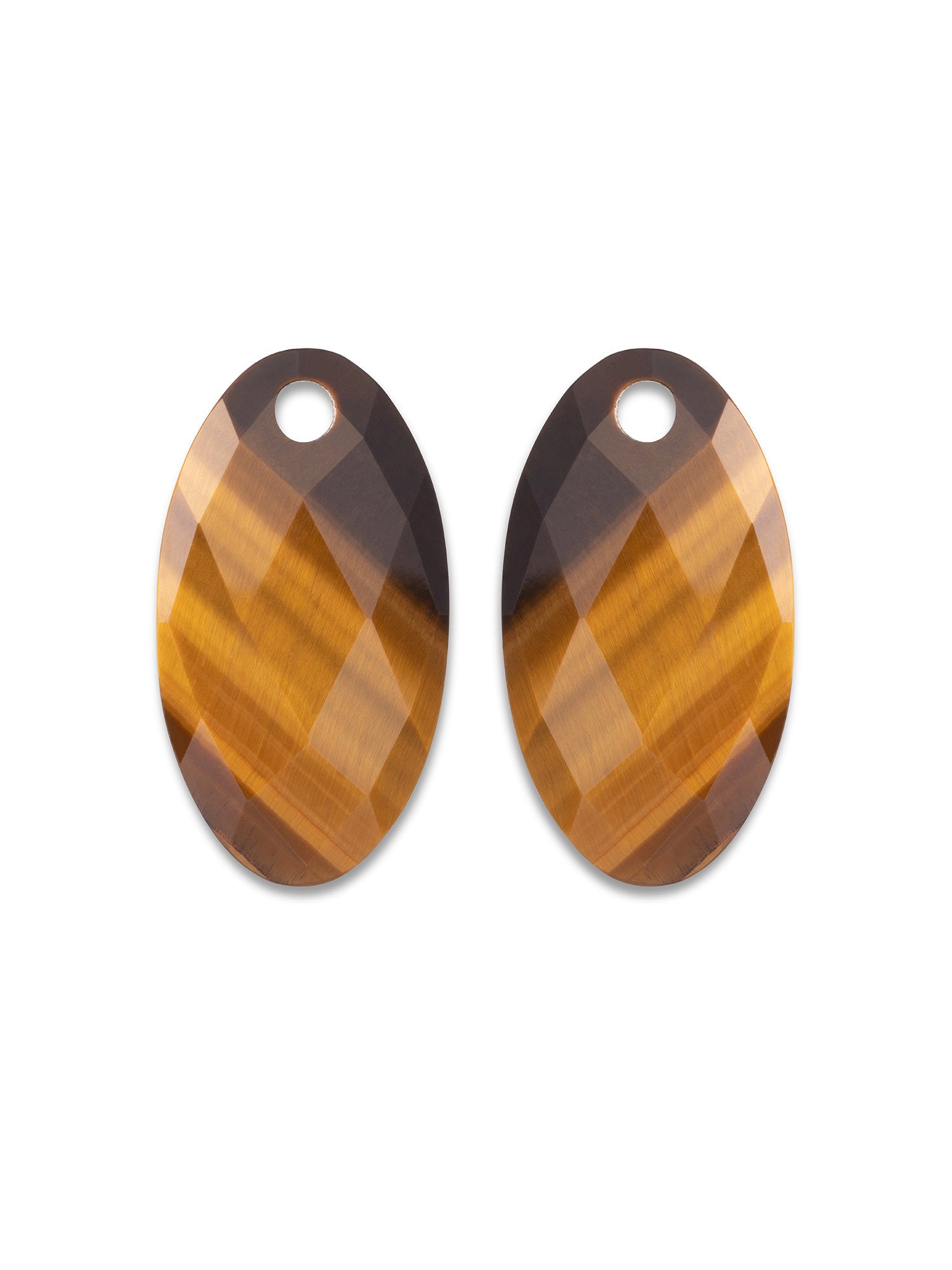Oorbel Edelstenen Large Leaf Tiger Eye - Oorbel Edelstenen Large Leaf Tiger Eye
