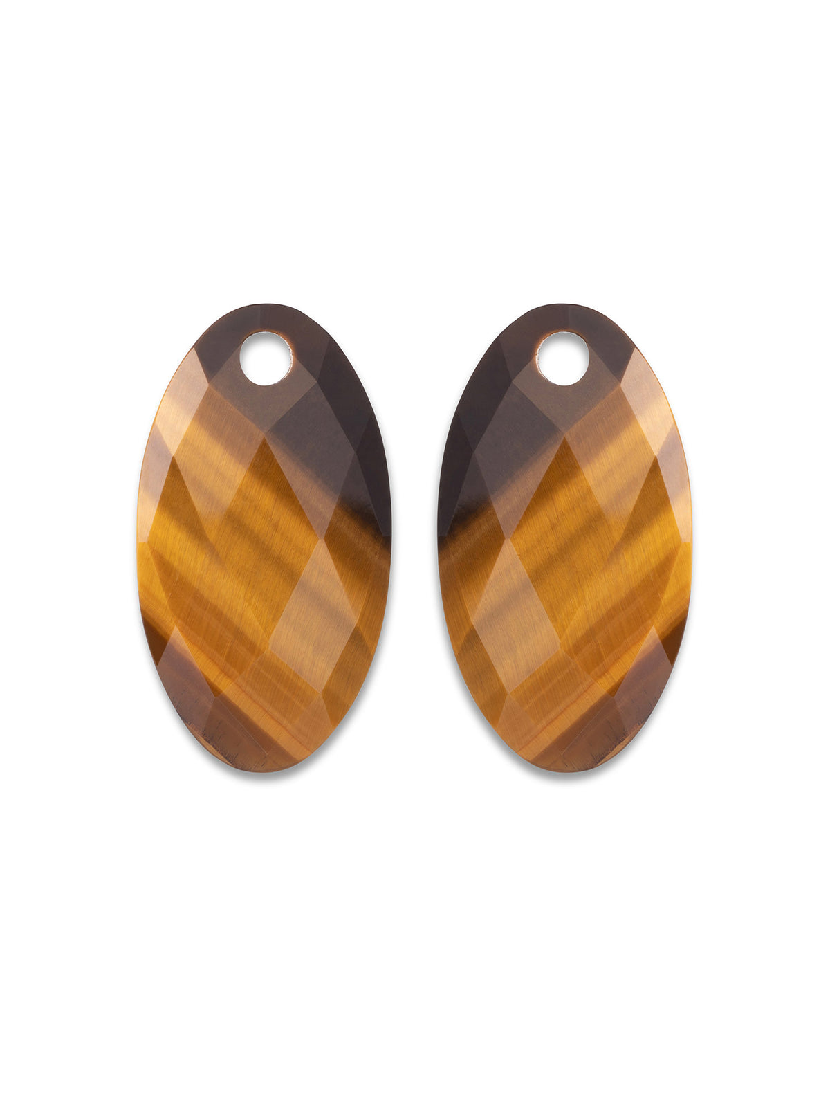 Oorbel Edelstenen Large Leaf Tiger Eye - Oorbel Edelstenen Large Leaf Tiger Eye