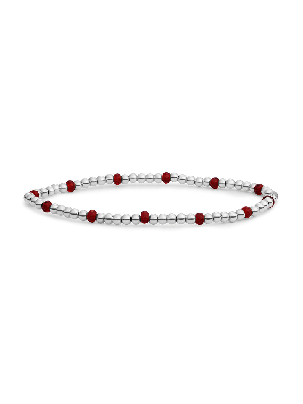 Reverse Roundel Armband Ruby Quartz - Rhodium Plated