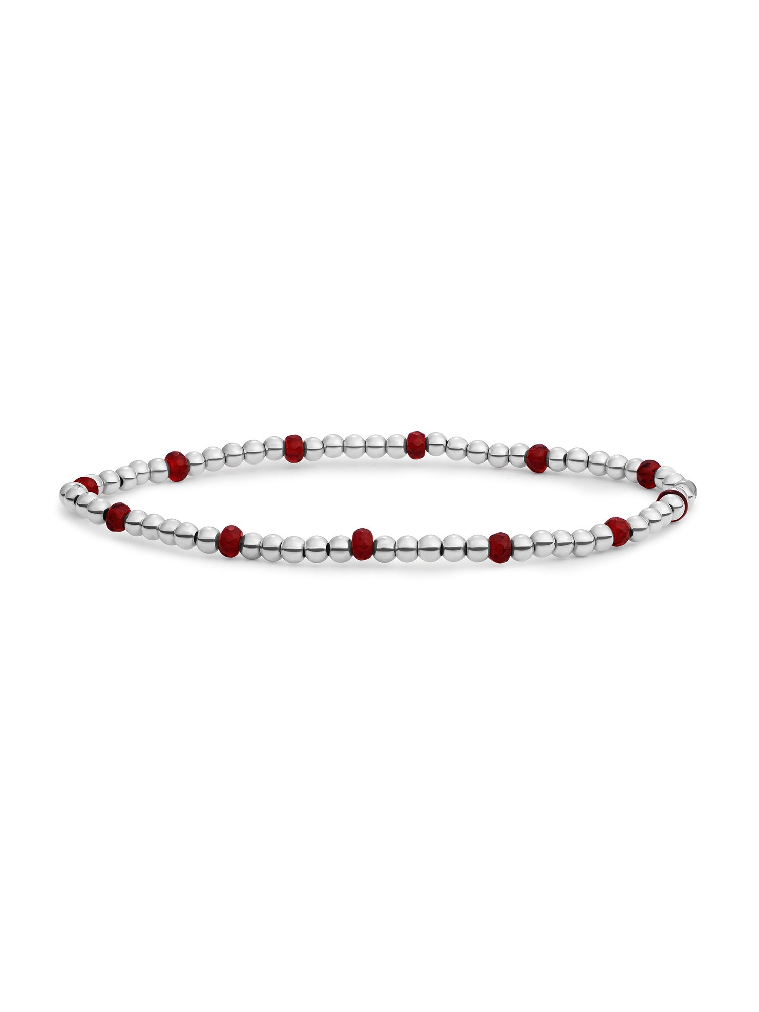 Reverse Roundel Armband Ruby Quartz - Rhodium Plated