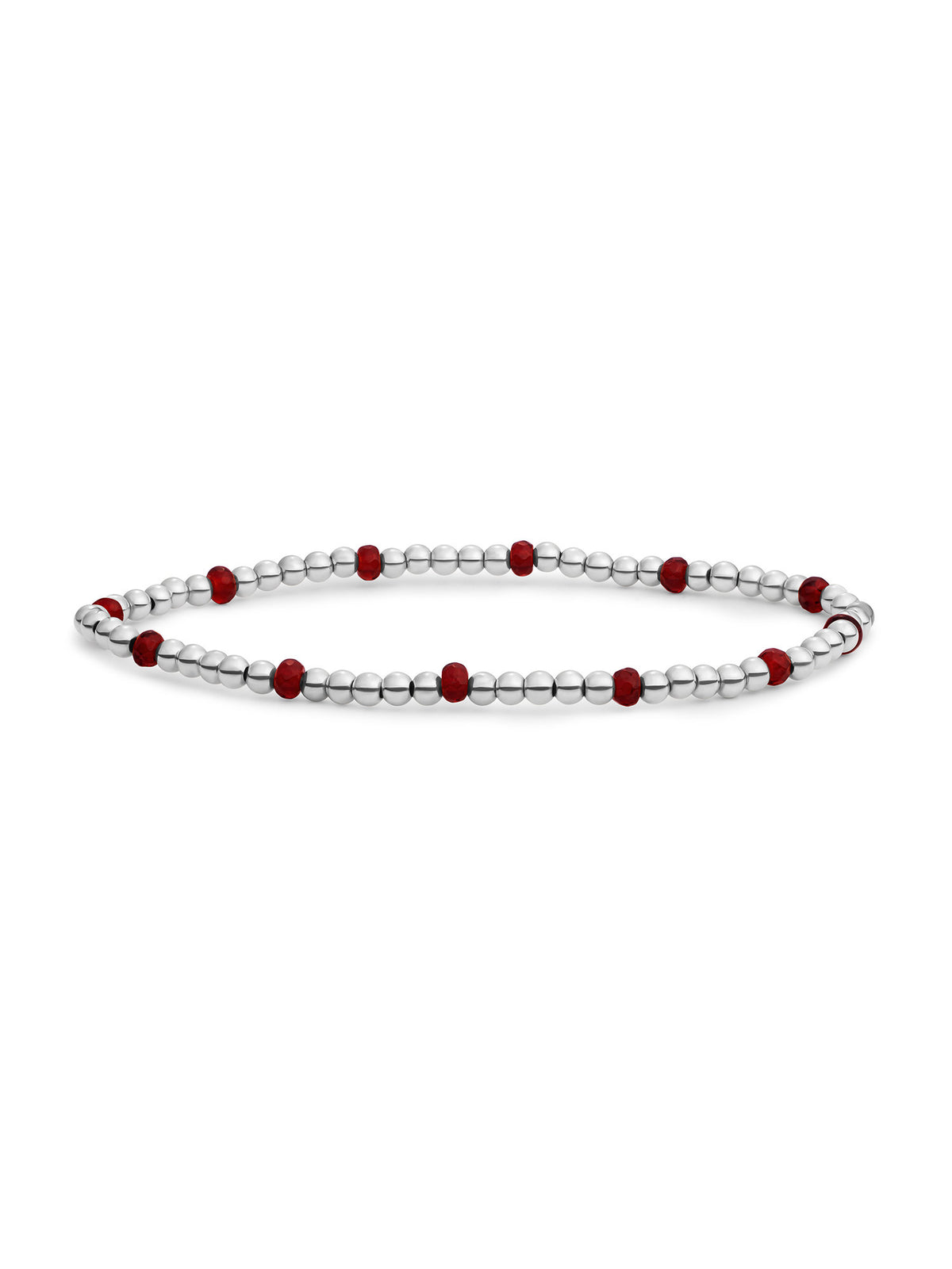 Reverse Roundel Armband Ruby Quartz - Rhodium Plated