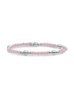 Bold Mix Armband Pink Opalite - Rhodium Plated
