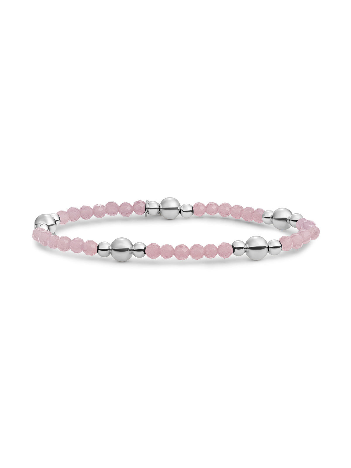 Bold Mix Armband Pink Opalite - Rhodium Plated