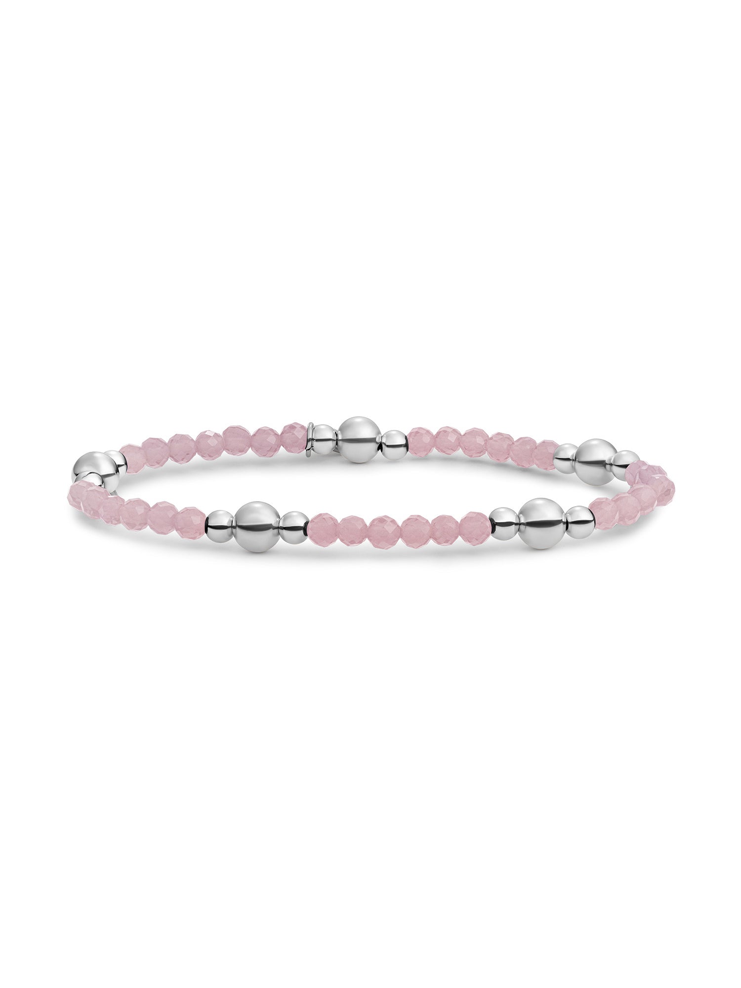 Bold Mix Armband Pink Opalite - Rhodium Plated