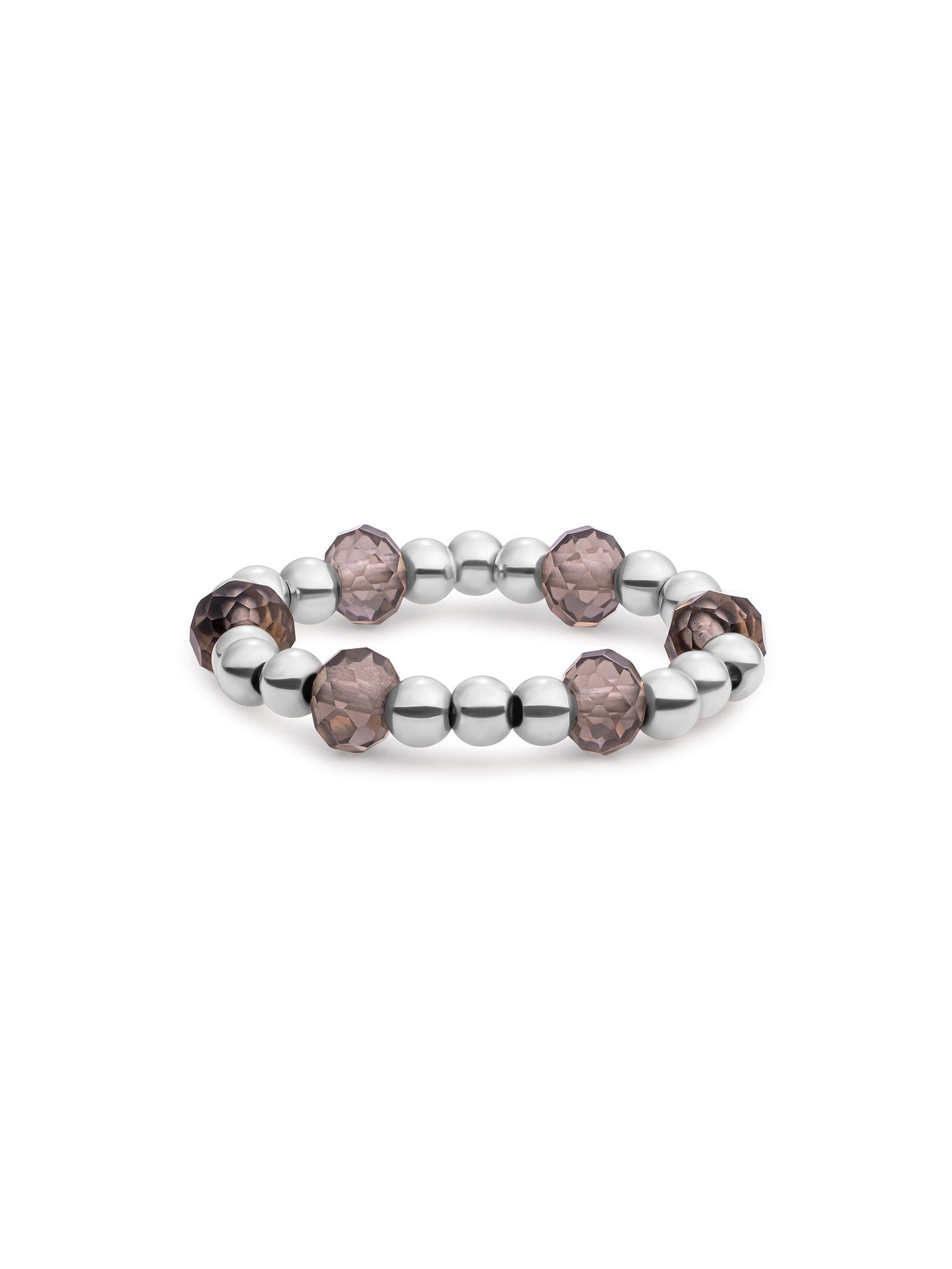 Kralen Ring Facet Roundel Smoky Quartz - Kralen Ring Facet Roundel Smoky Quartz