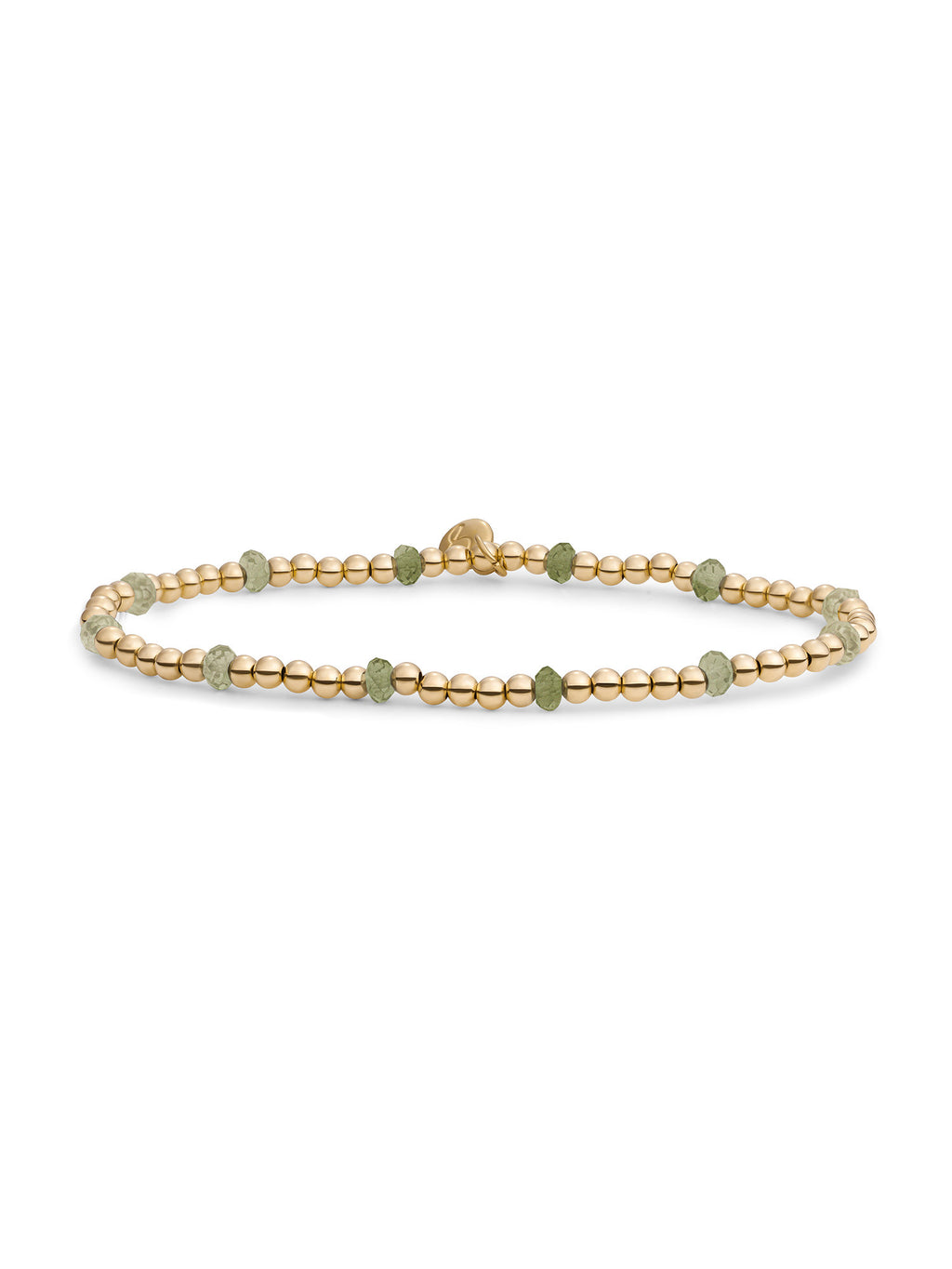 Reverse Roundel Armband Lime Jade - Gold Plated