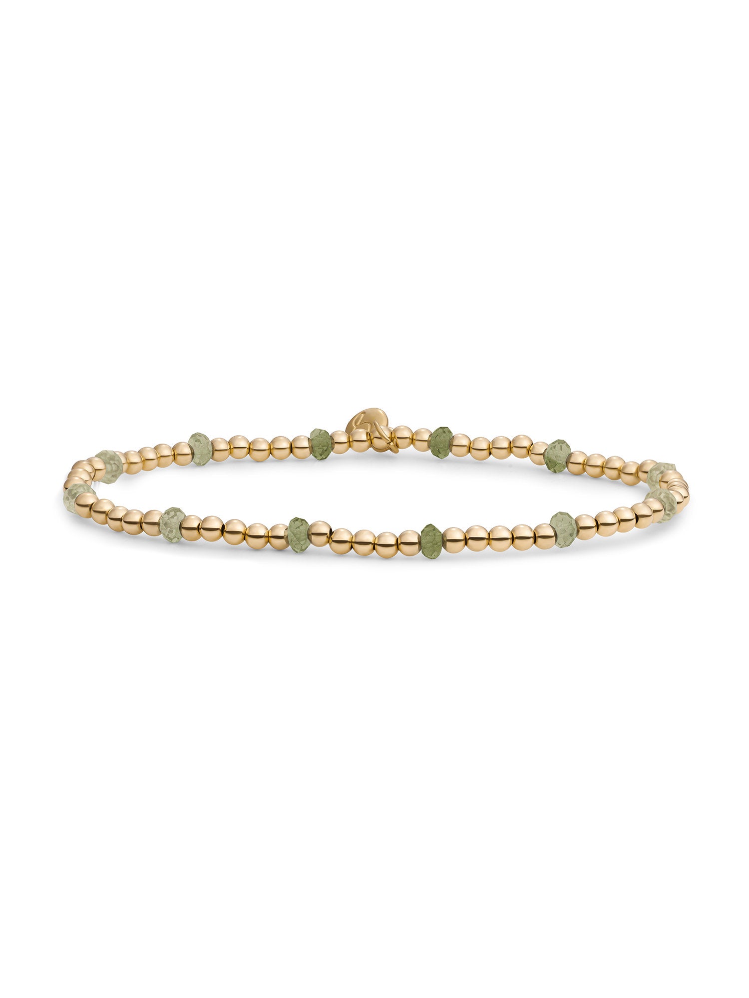 Reverse Roundel Armband Lime Jade - Gold Plated