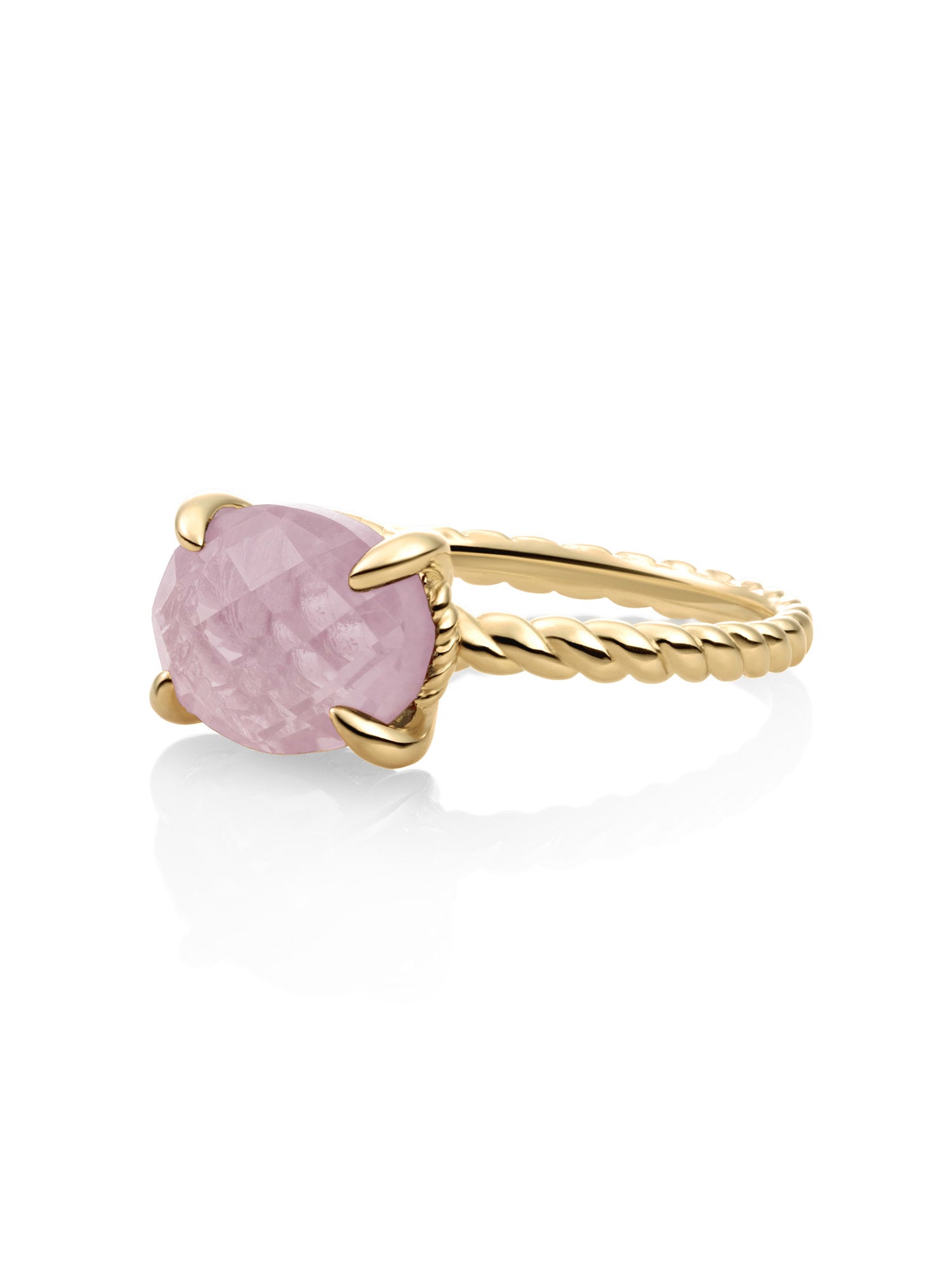 Twist Ring Pink Opalite 9K Goud - 54