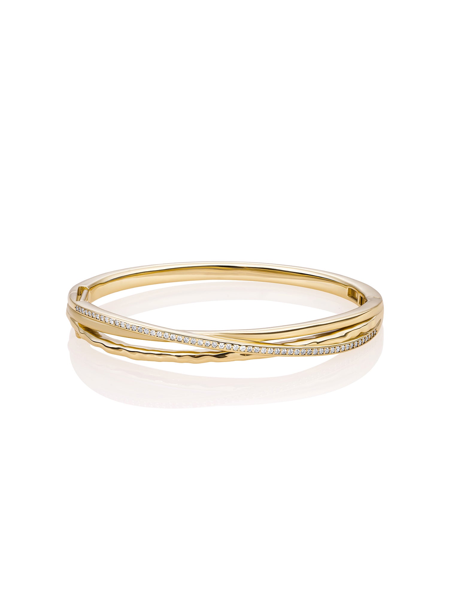 Uneven Bangle Armband - Gold Plated / L