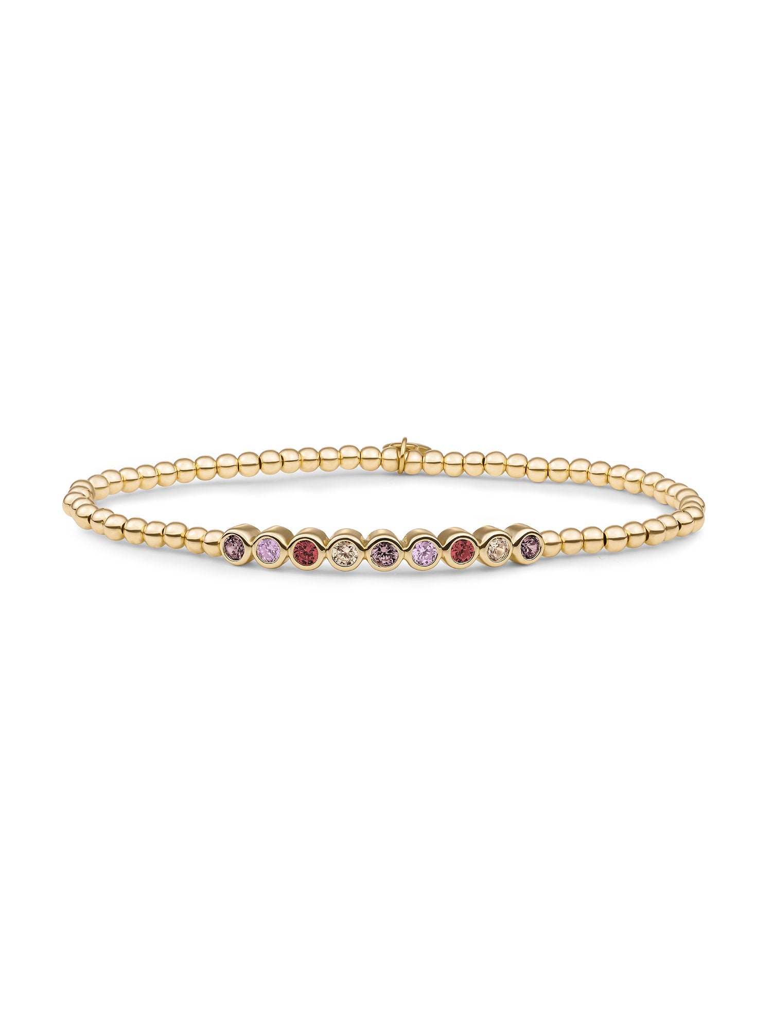 Crystal Tube Armband Multicoloured Zirconia - Gold Plated