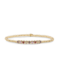 Crystal Tube Armband Multicoloured Zirconia - Spice - Gold Plated