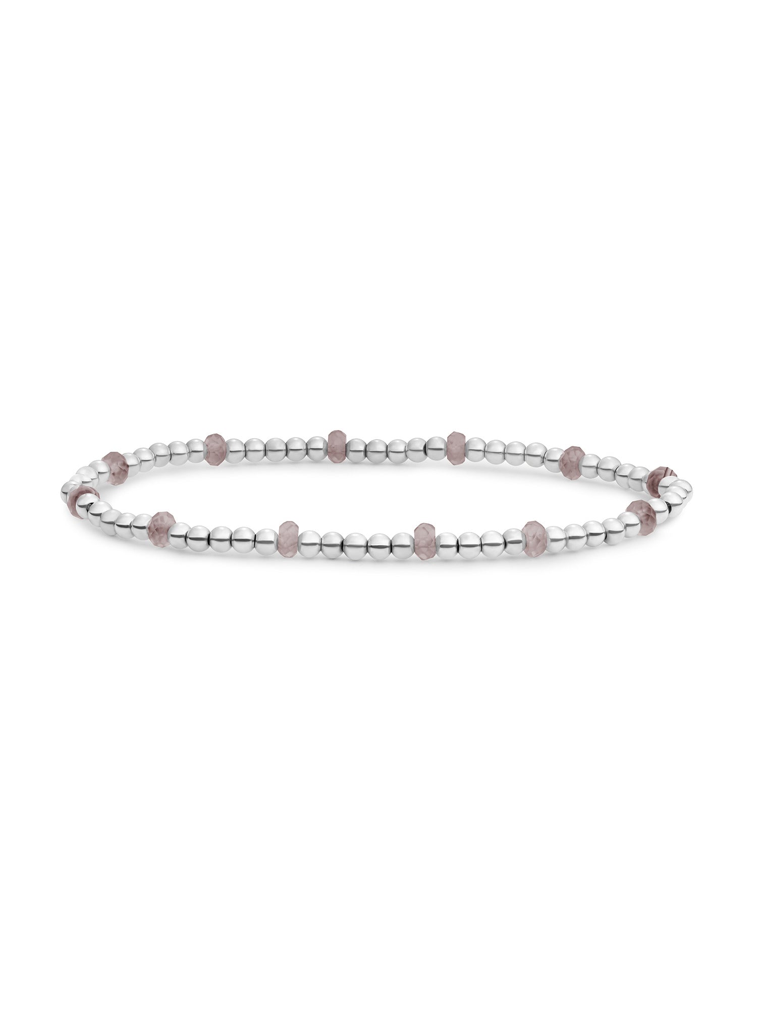 Reverse Roundel Armband Smoky Quartz - Rhodium Plated