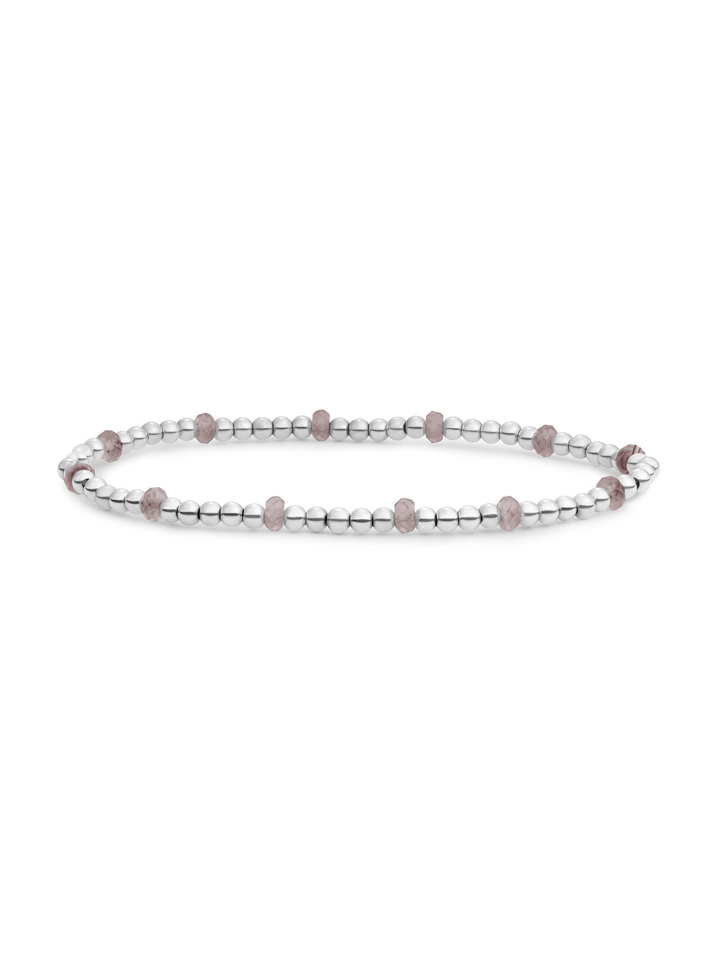 Reverse Roundel Armband Smoky Quartz - Rhodium Plated