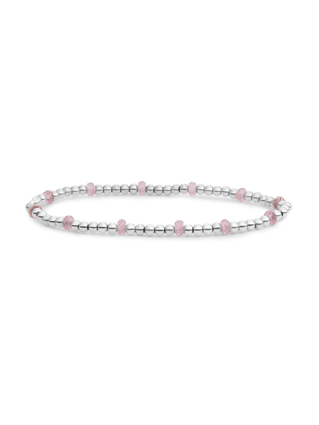 Reverse Roundel Armband Pink Opalite - Rhodium Plated