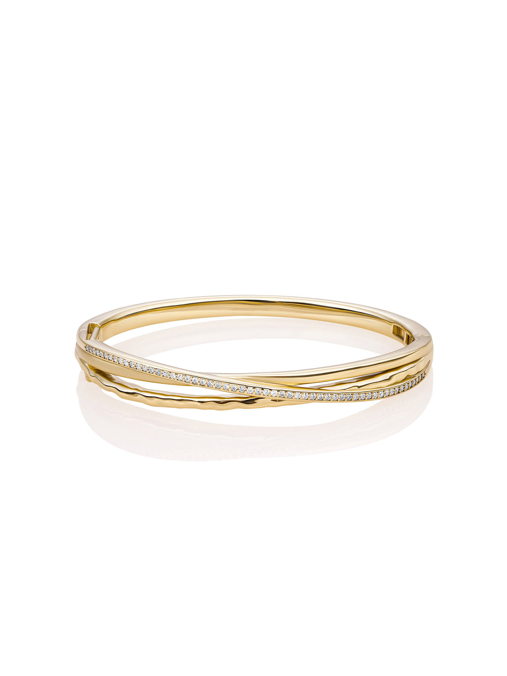 Uneven Bangle Armband - Gold Plated / S